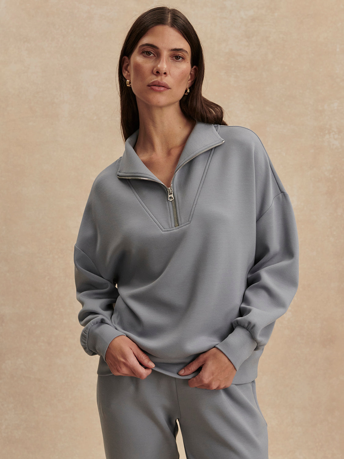Hawley Half Zip Sweat - Wind Blue-Varley-Happy on Main