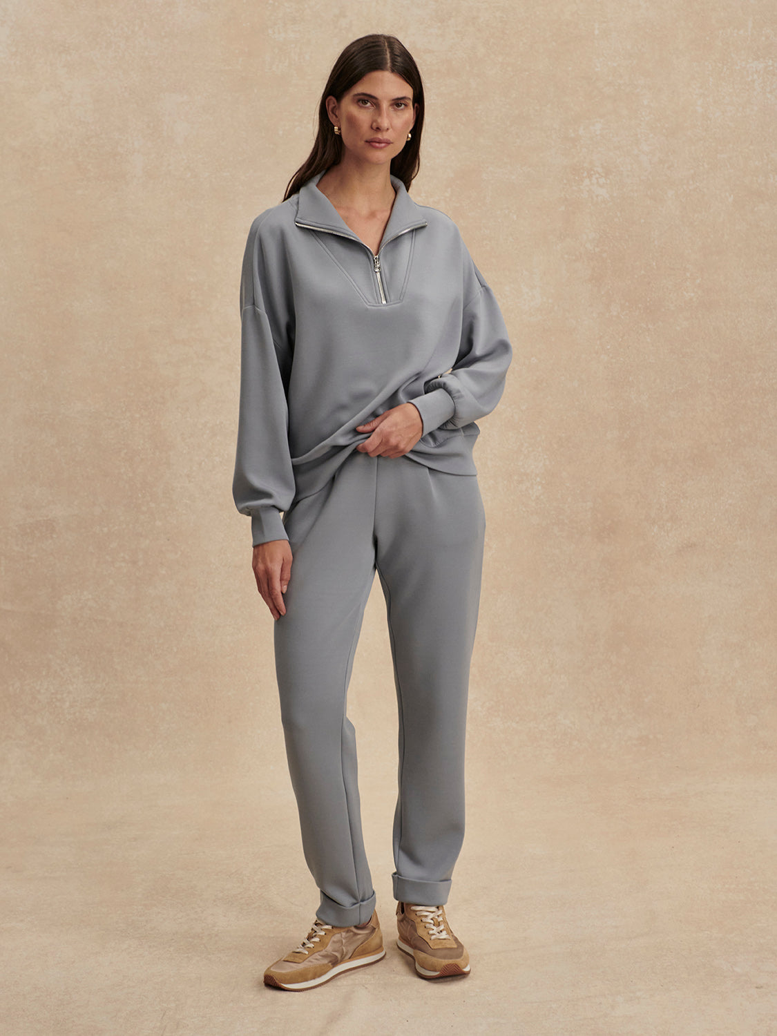 Hawley Half Zip Sweat - Wind Blue-Varley-Happy on Main