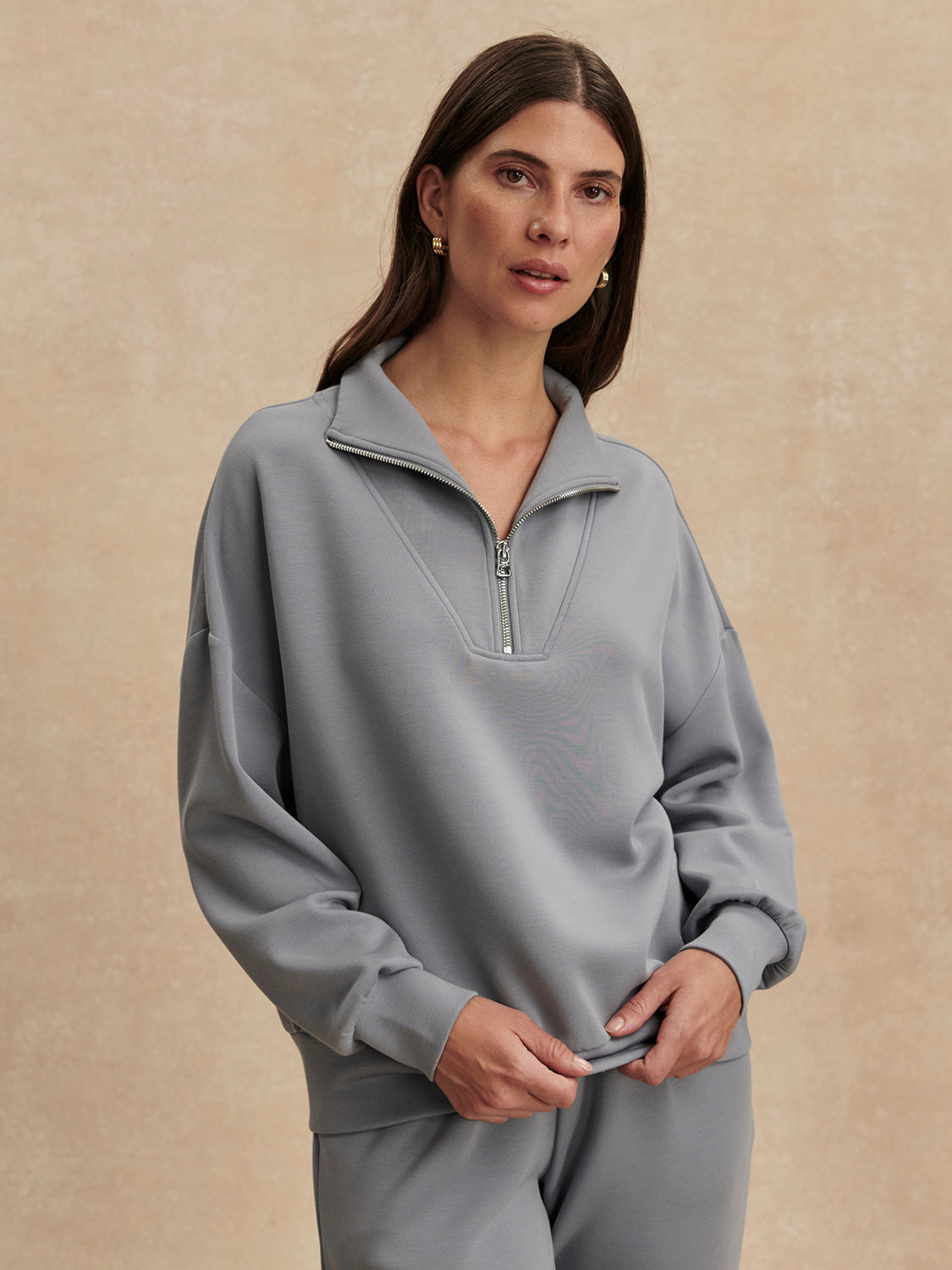 Hawley Half Zip Sweat - Wind Blue-Varley-Happy on Main