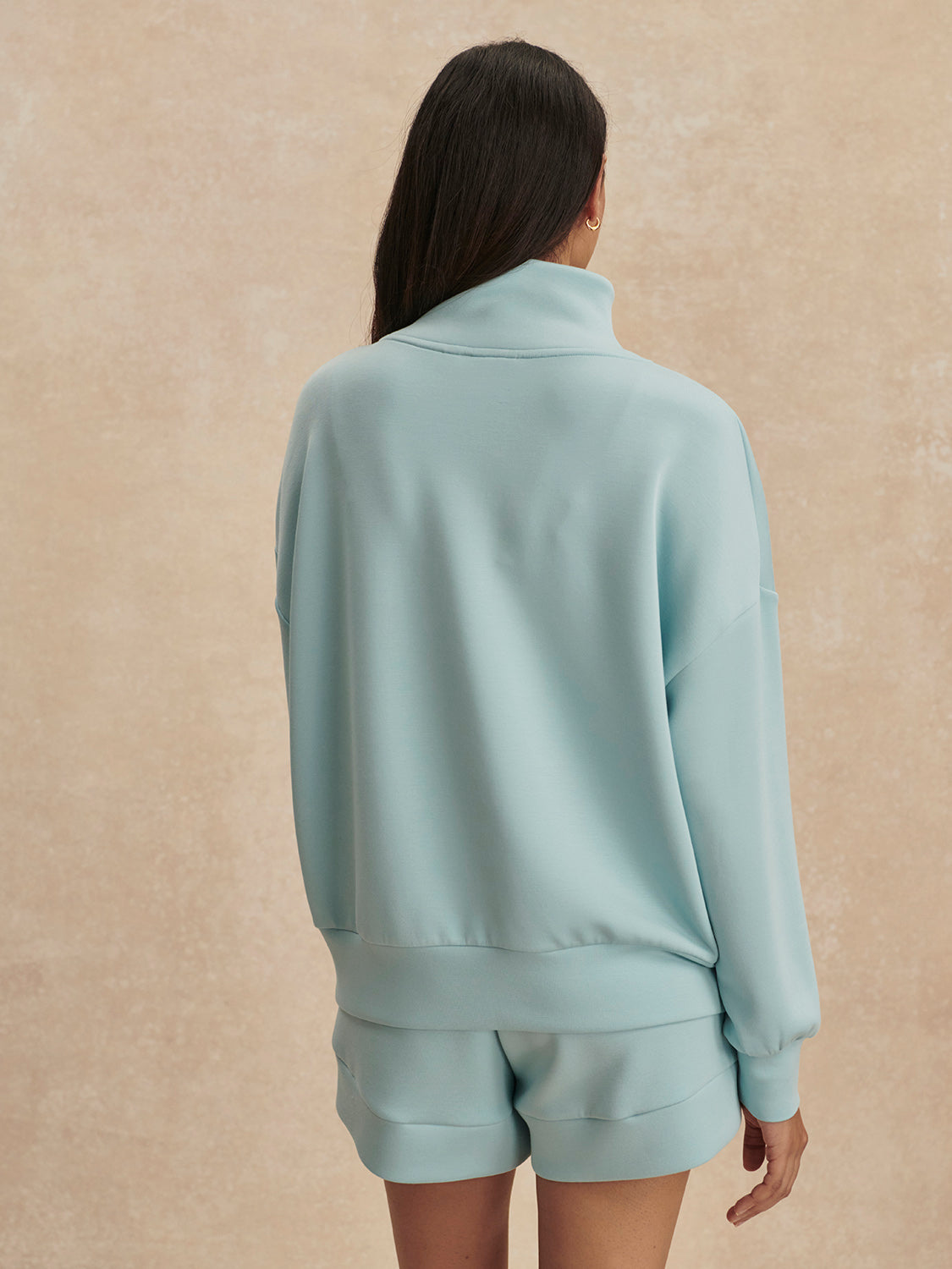 Hawley Half Zip Sweat - Porcelain Blue-Varley-Happy on Main