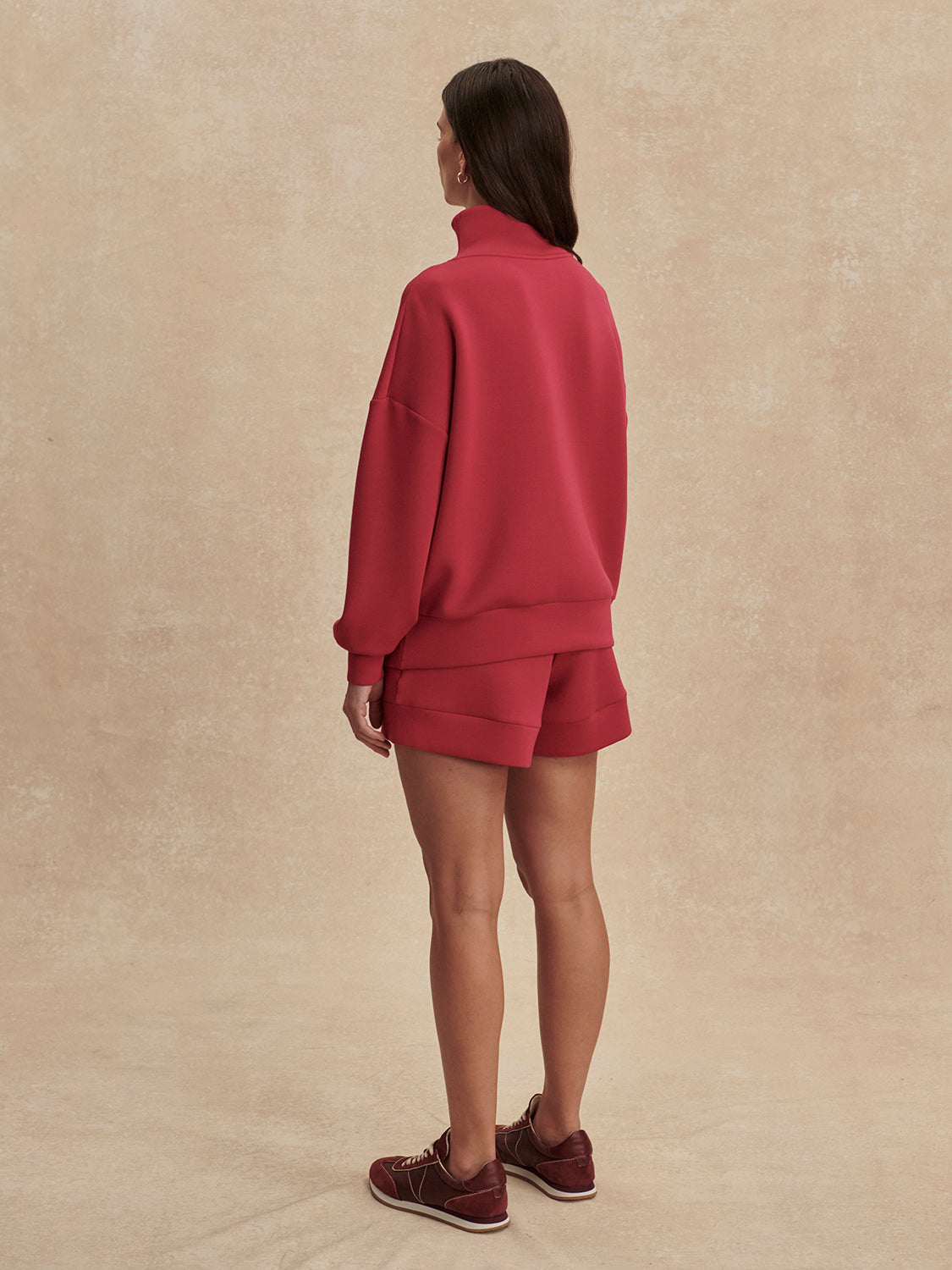 Hawley Half Zip Sweat - Rich Raspberry-Varley-Happy on Main
