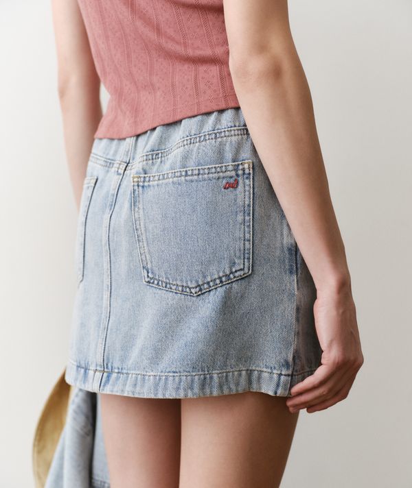 Jasmine Denim Mini Skirt - Light Wash-Marine Layer-Happy on Main