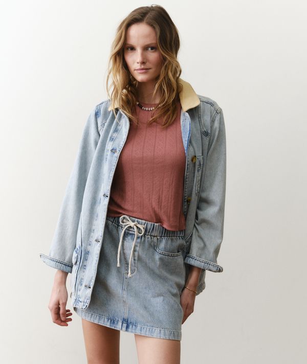 Jasmine Denim Mini Skirt - Light Wash-Marine Layer-Happy on Main