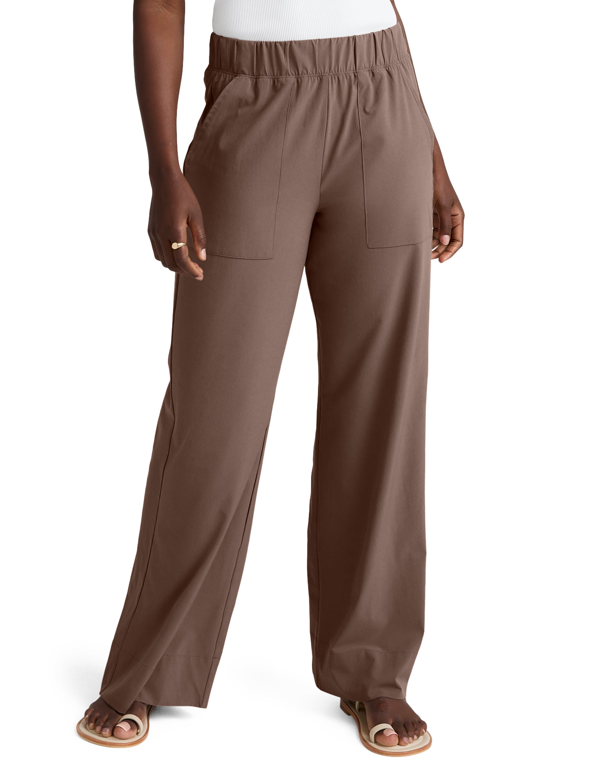 Easy Wide Leg Pant - Khaki-Beyond Yoga-Happy on Main