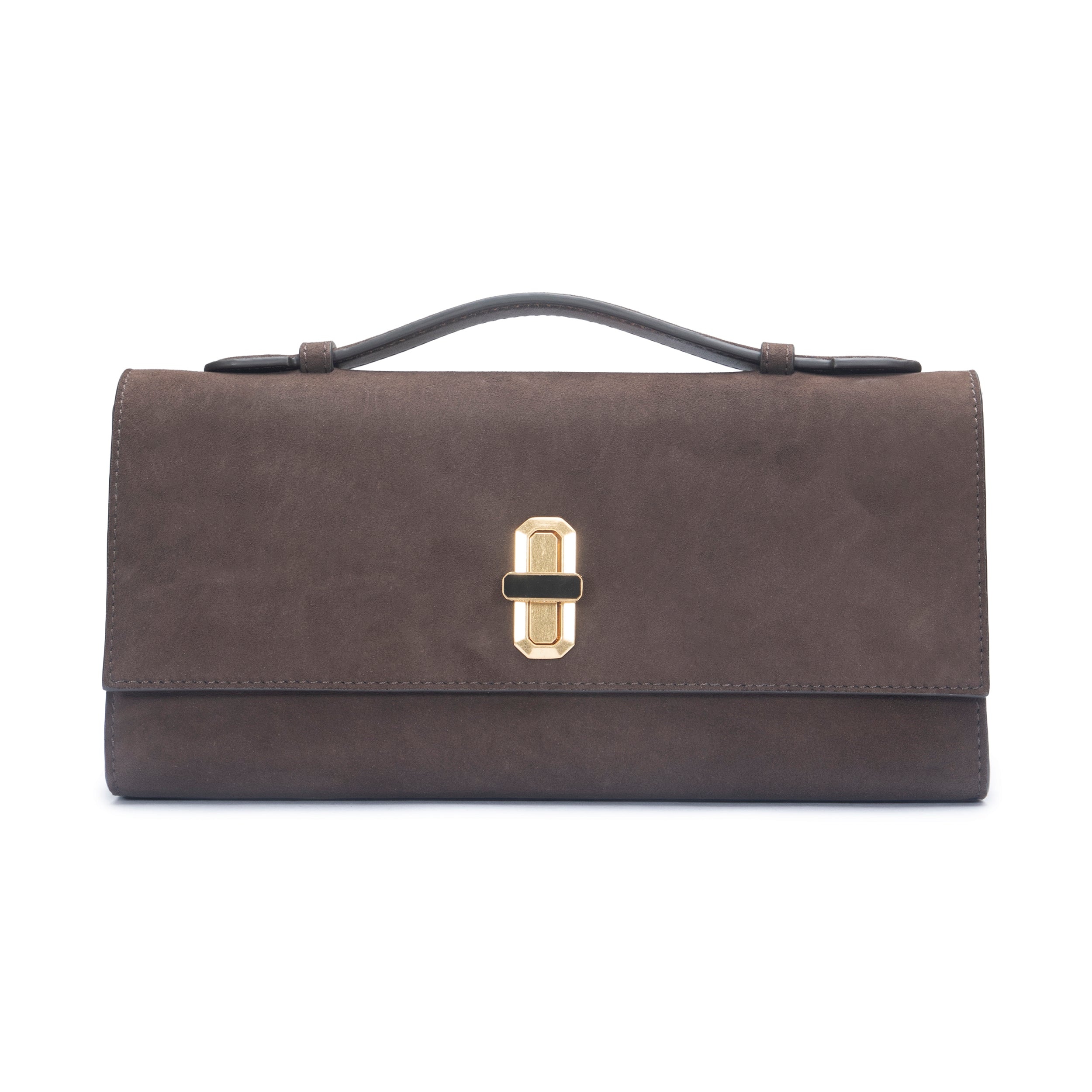 The Suede Heirloom Clutch - Chocolate-Favorite Daughter-Happy on Main