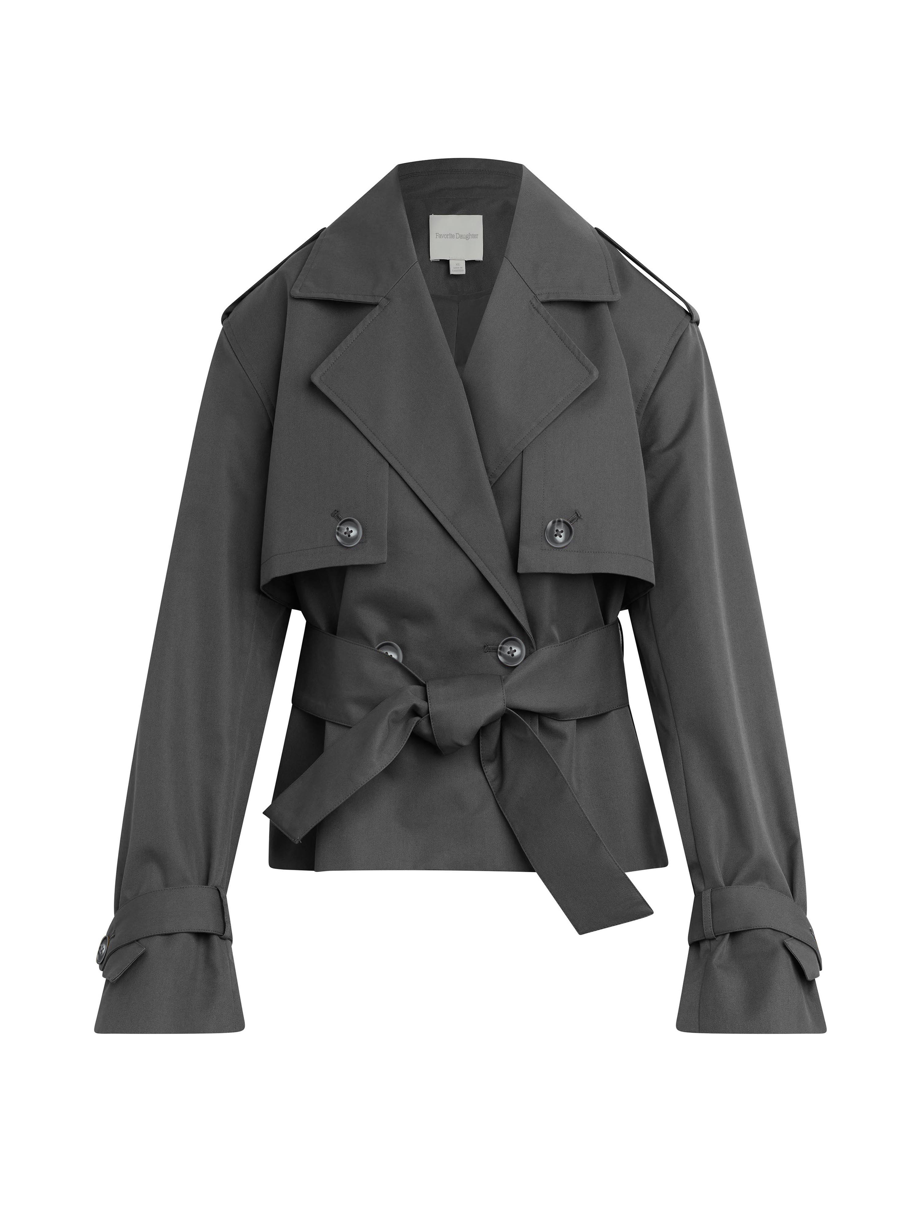 The Cropped Charles Trench - Dark Charcoal-Favorite Daughter-Happy on Main