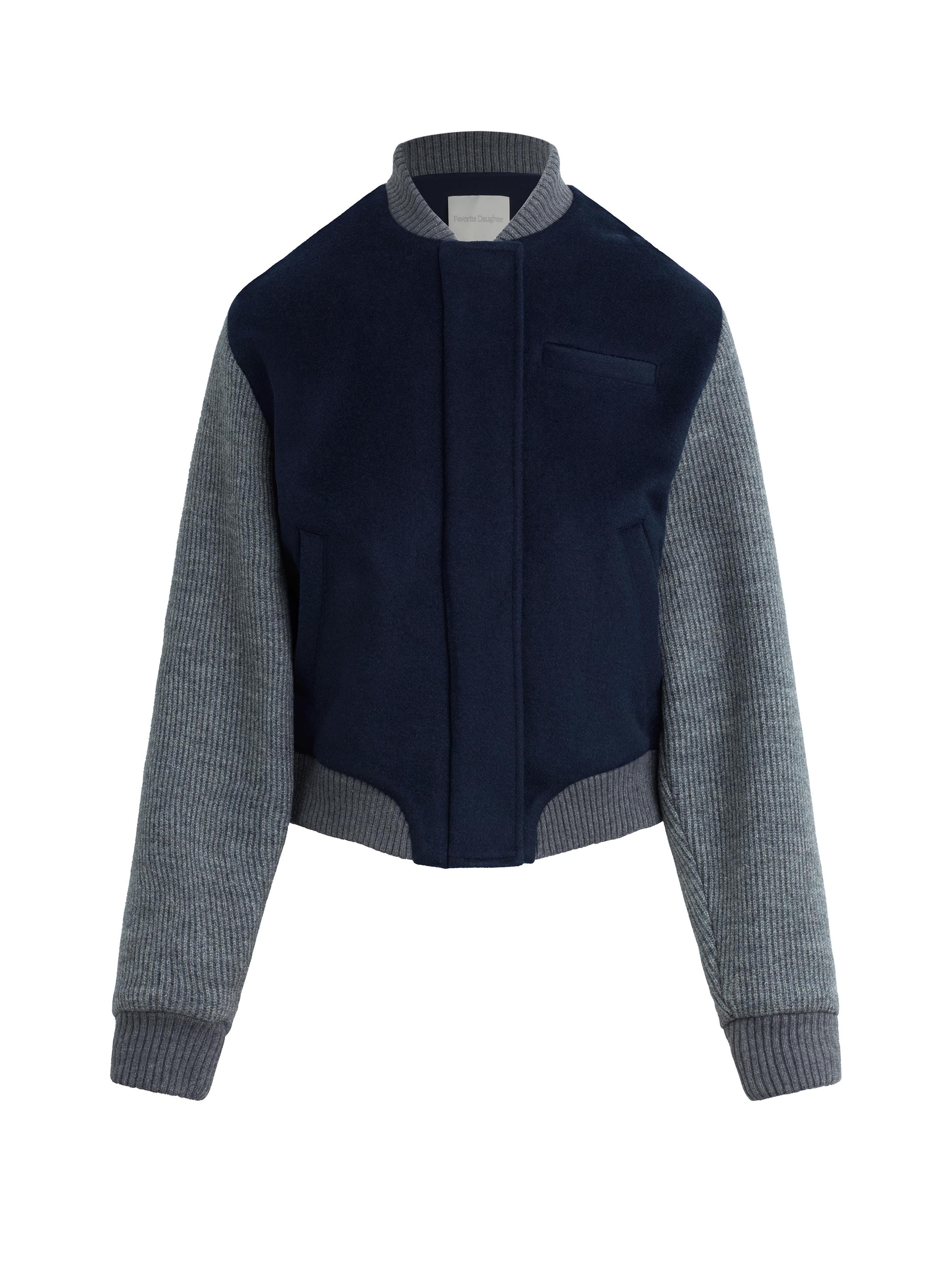 The Studio Bomber - Navy Grey-Favorite Daughter-Happy on Main
