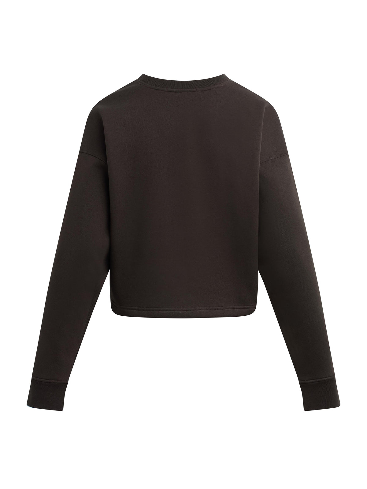 The Cropped Signature Sweatshirt - Espresso/Sea Blue-Favorite Daughter-Happy on Main