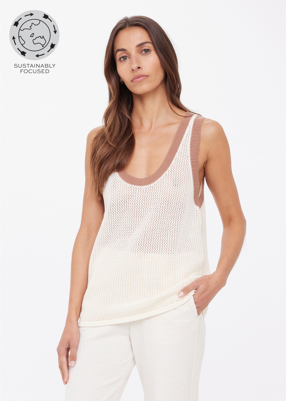 Fenway Wales Knit Tank - Cream-The Upside-Happy on Main