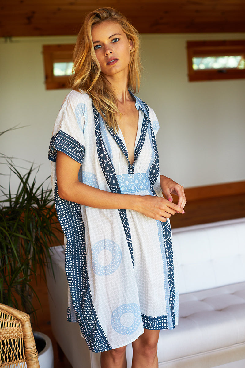 Emerson Short Caftan - Cerulean Organic-Emerson Fry-Happy on Main