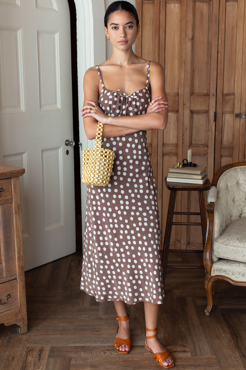 Amy Bias Sundresss - Large Dots Cocoa + Pearl-Emerson Fry-Happy on Main