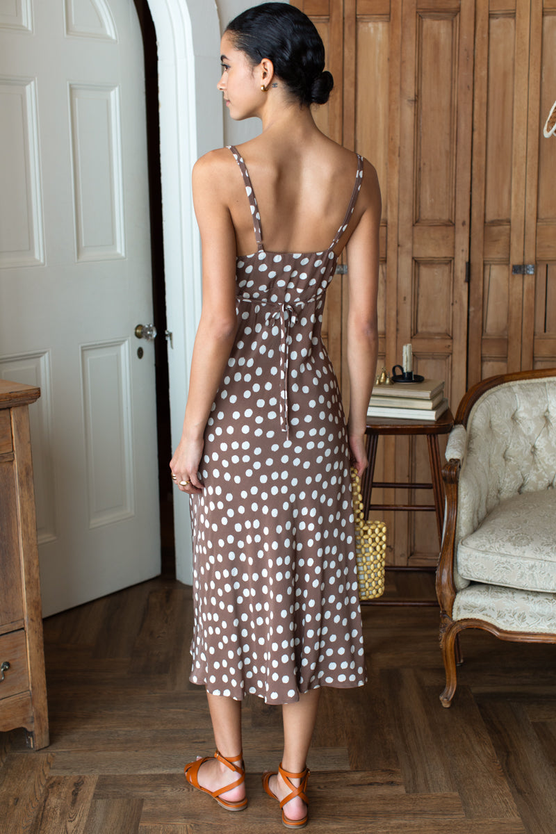 Amy Bias Sundresss - Large Dots Cocoa + Pearl-Emerson Fry-Happy on Main
