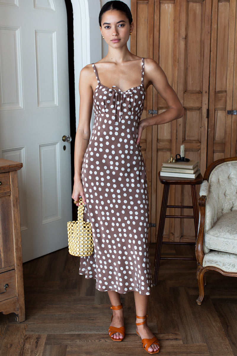 Amy Bias Sundresss - Large Dots Cocoa + Pearl-Emerson Fry-Happy on Main