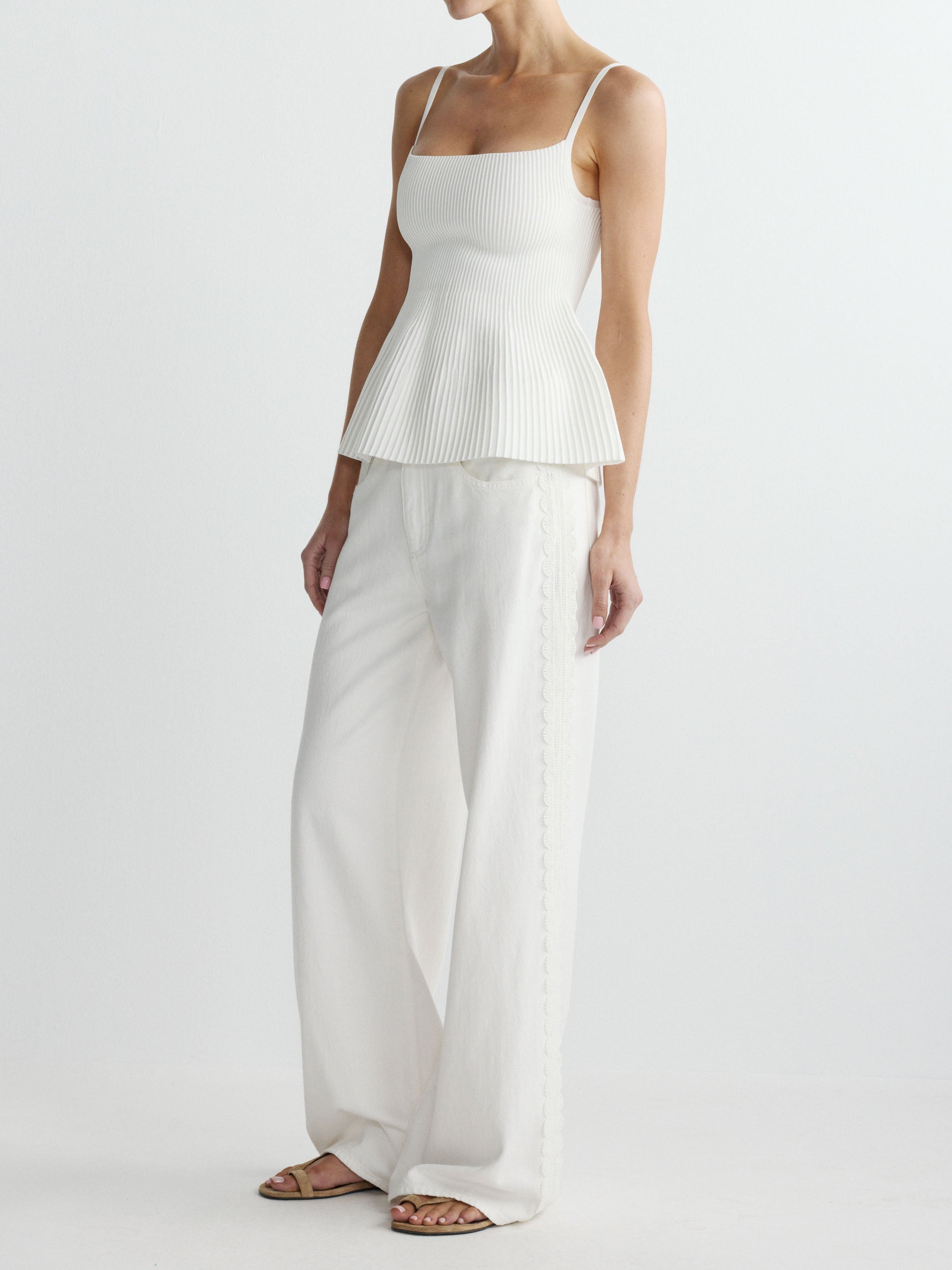 Alex Baggy Wide Leg : Low Rise 32” - White Lace Aura-DL1961-Happy on Main