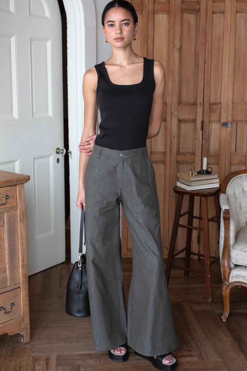 Tulip Trouser - Dark Olive-Emerson Fry-Happy on Main