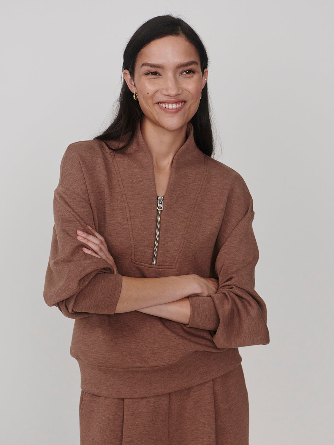 Davidson Sweat - Golden Bronze Marl-Varley-Happy on Main