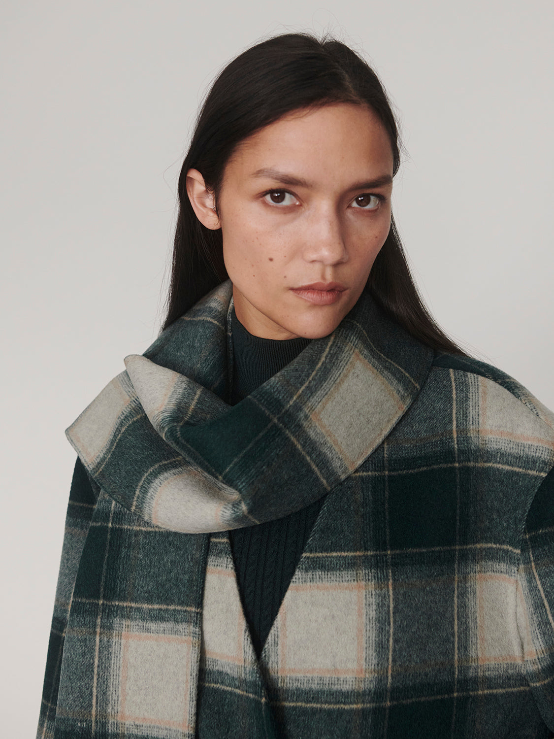 Alderton Check Scarf Coat - Ponderosa Pine Check-Varley-Happy on Main