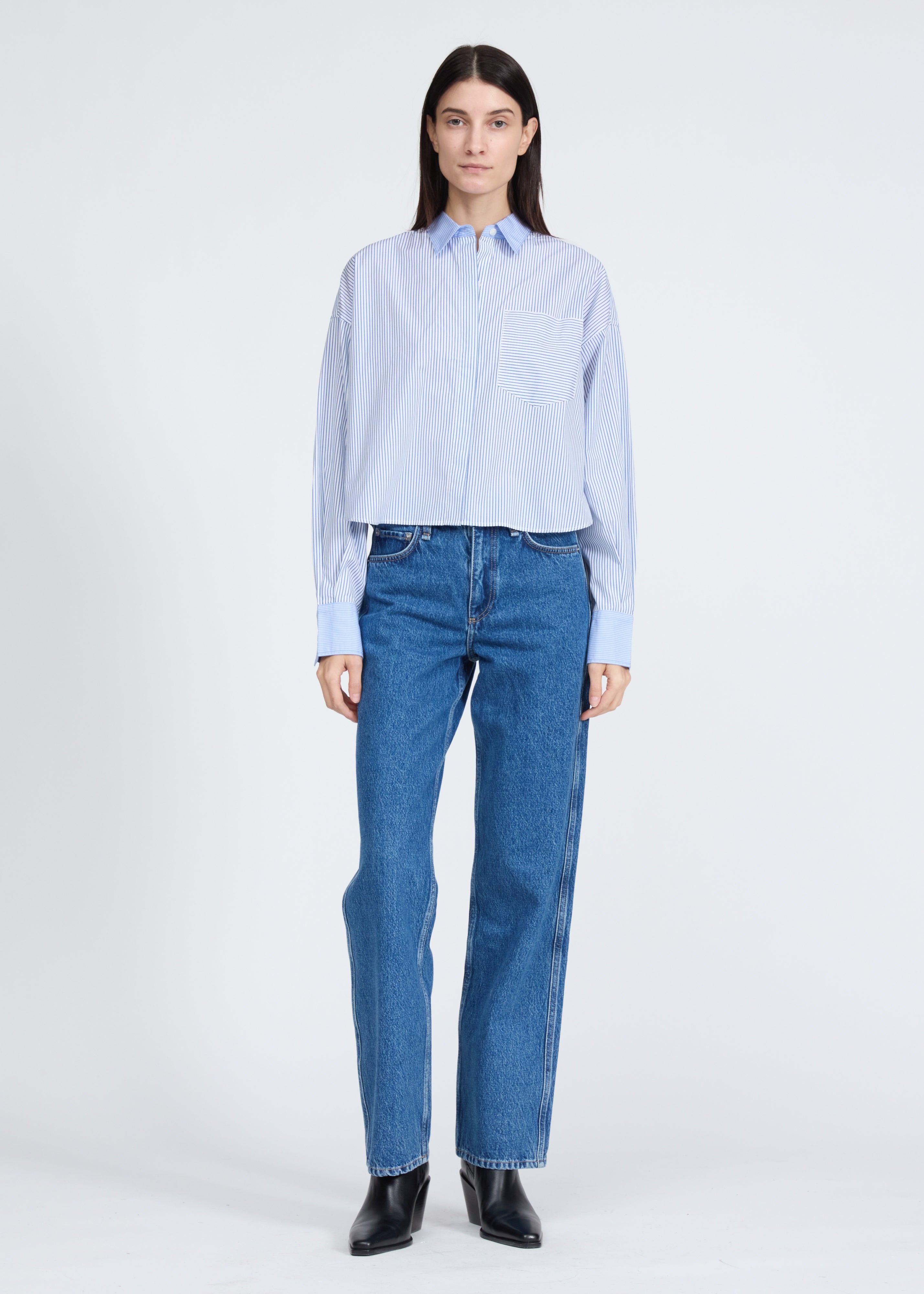 Marin Multi Stripe Shirt - Blue Multi Stripe-Rag & Bone-Happy on Main