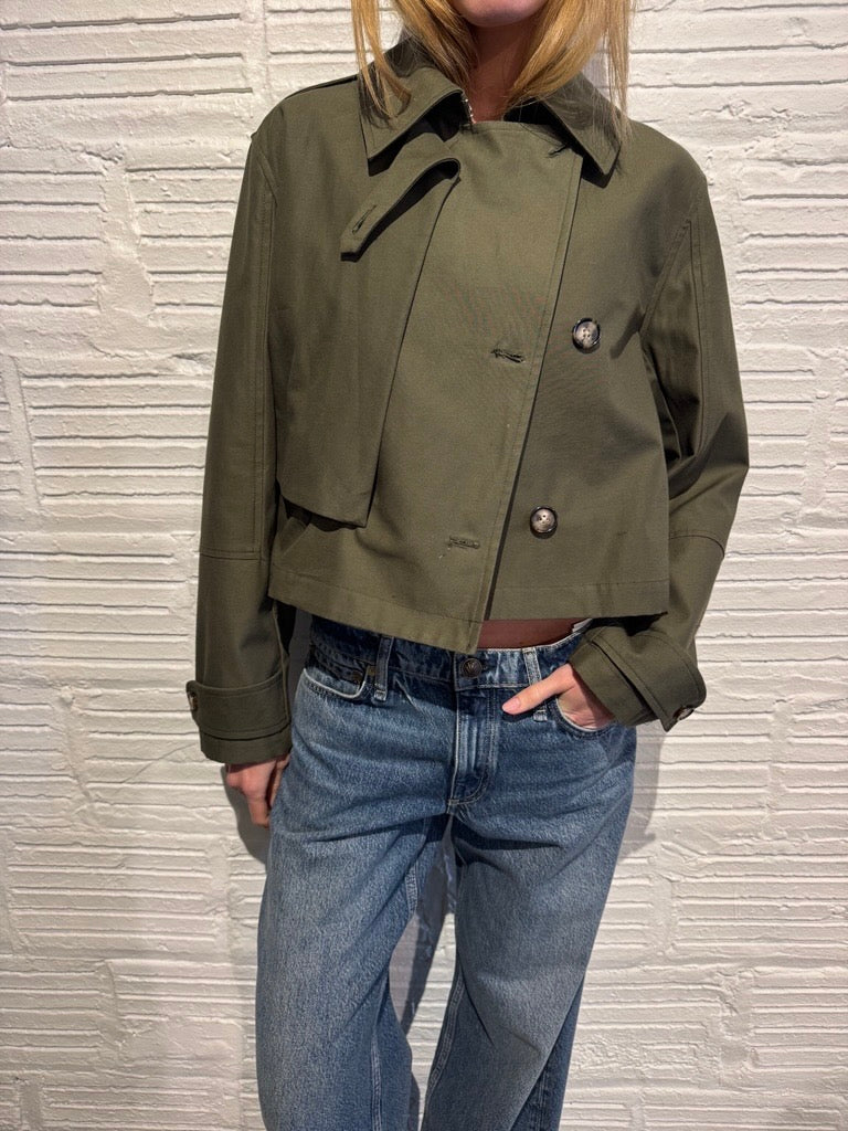 Jamie Cropped Trench - Army Green-Rag & Bone-Happy on Main