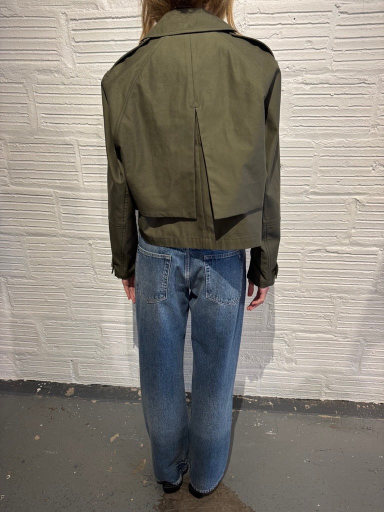 Jamie Cropped Trench - Army Green-Rag & Bone-Happy on Main