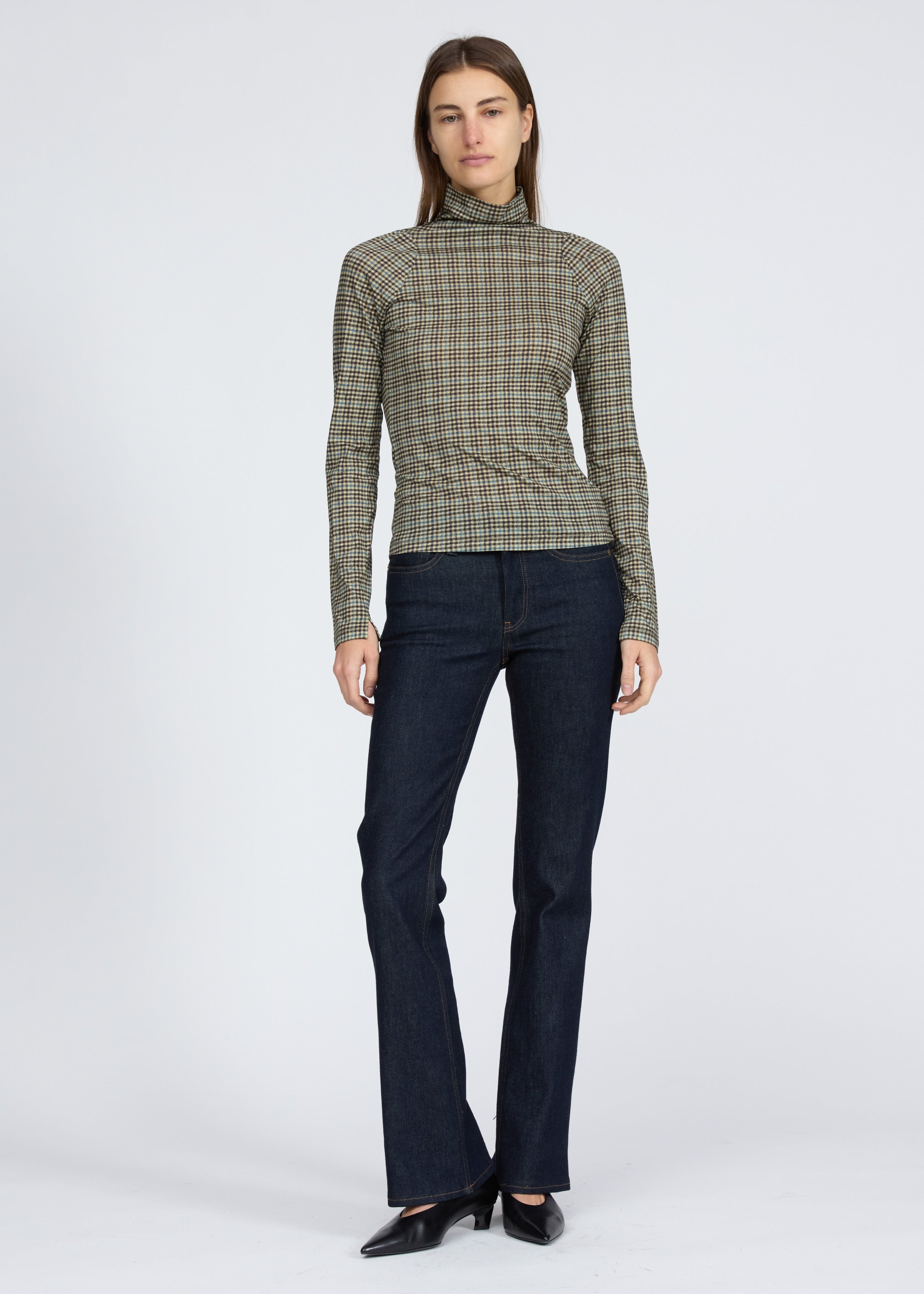Shaw Paneled LS Turtleneck Tee - Green Multi-Rag & Bone-Happy on Main