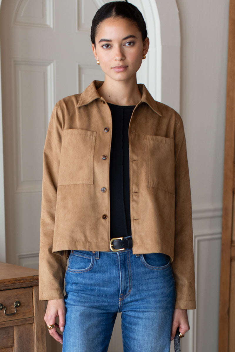 Atelier Pocket Jacket - Camel Suede-Emerson Fry-Happy on Main
