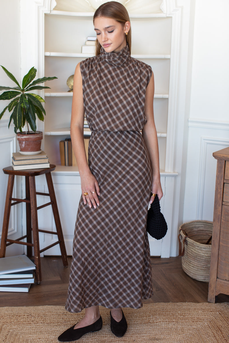 Bias Skirt 2 - Cocoa Plaid-Emerson Fry-Happy on Main