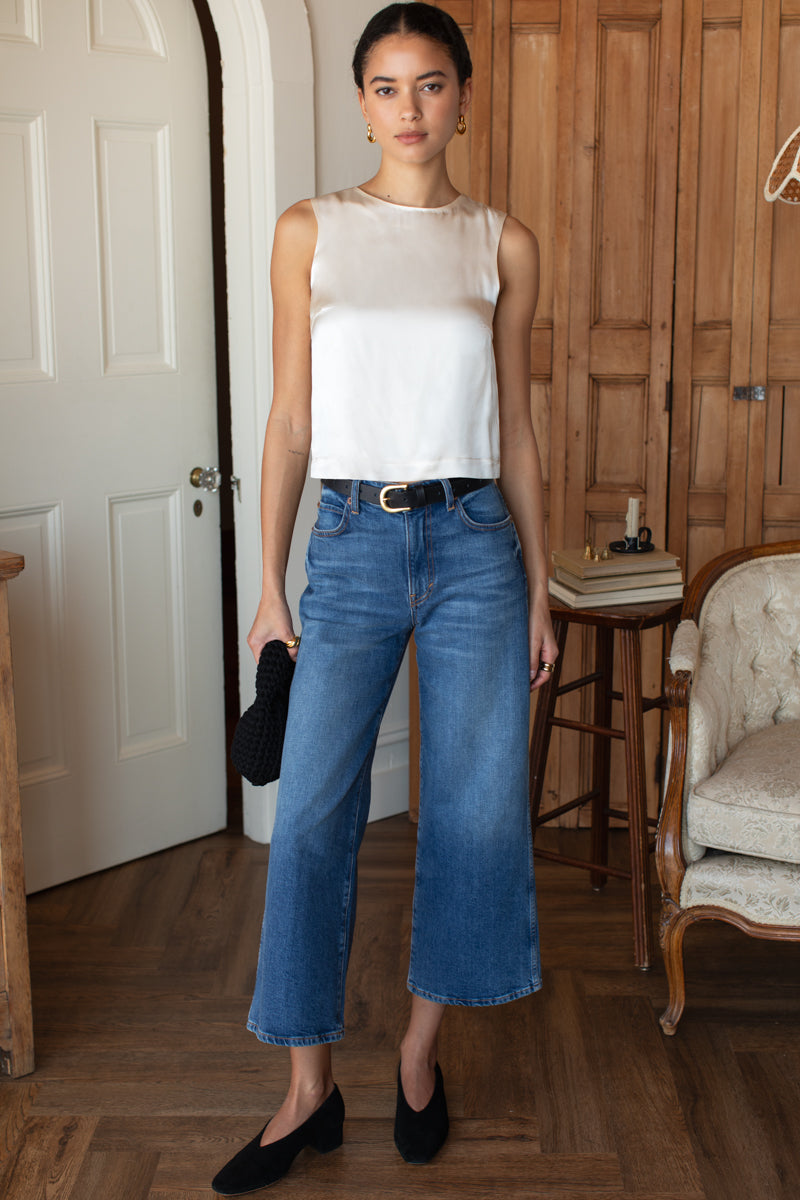Jeanne Top - Antique White Silk-Emerson Fry-Happy on Main