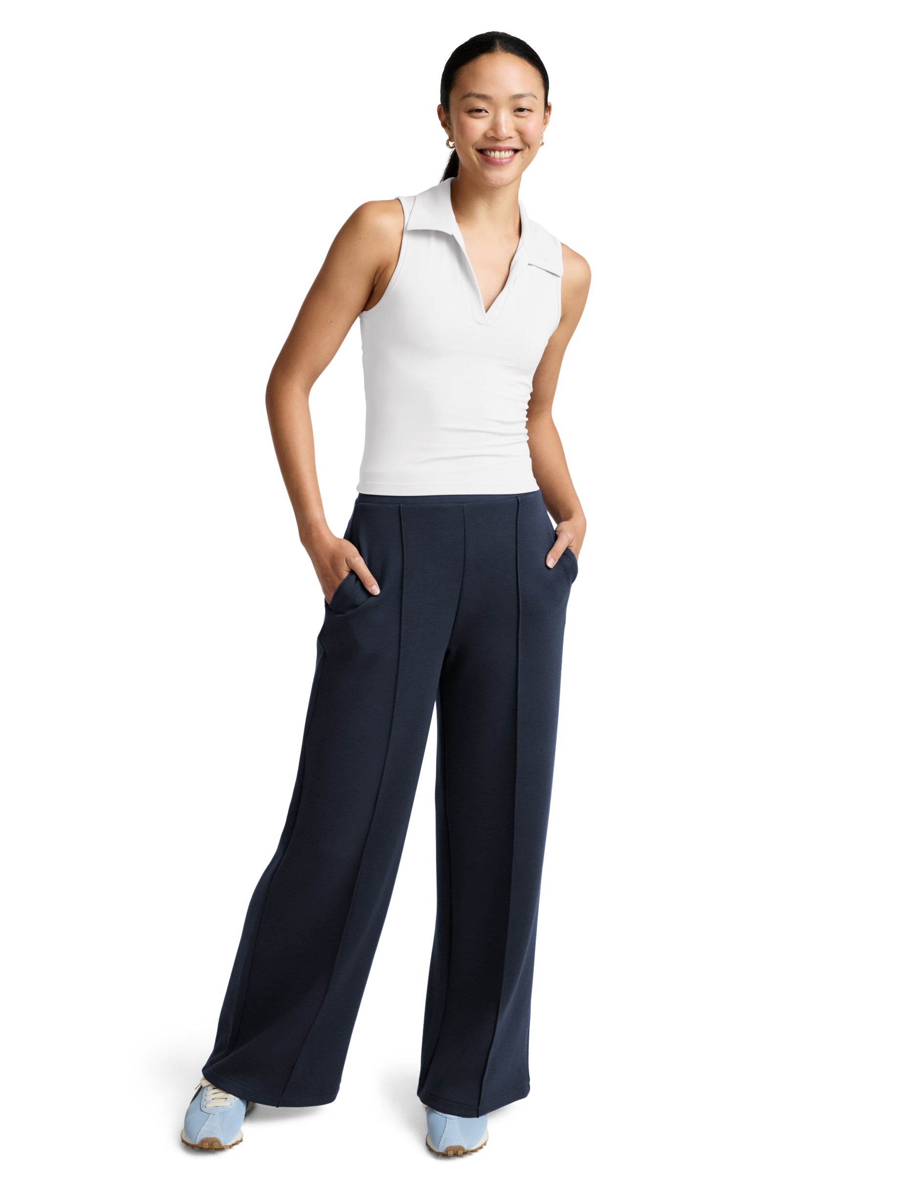Sport Active Polo Tank - White-Beyond Yoga-Happy on Main