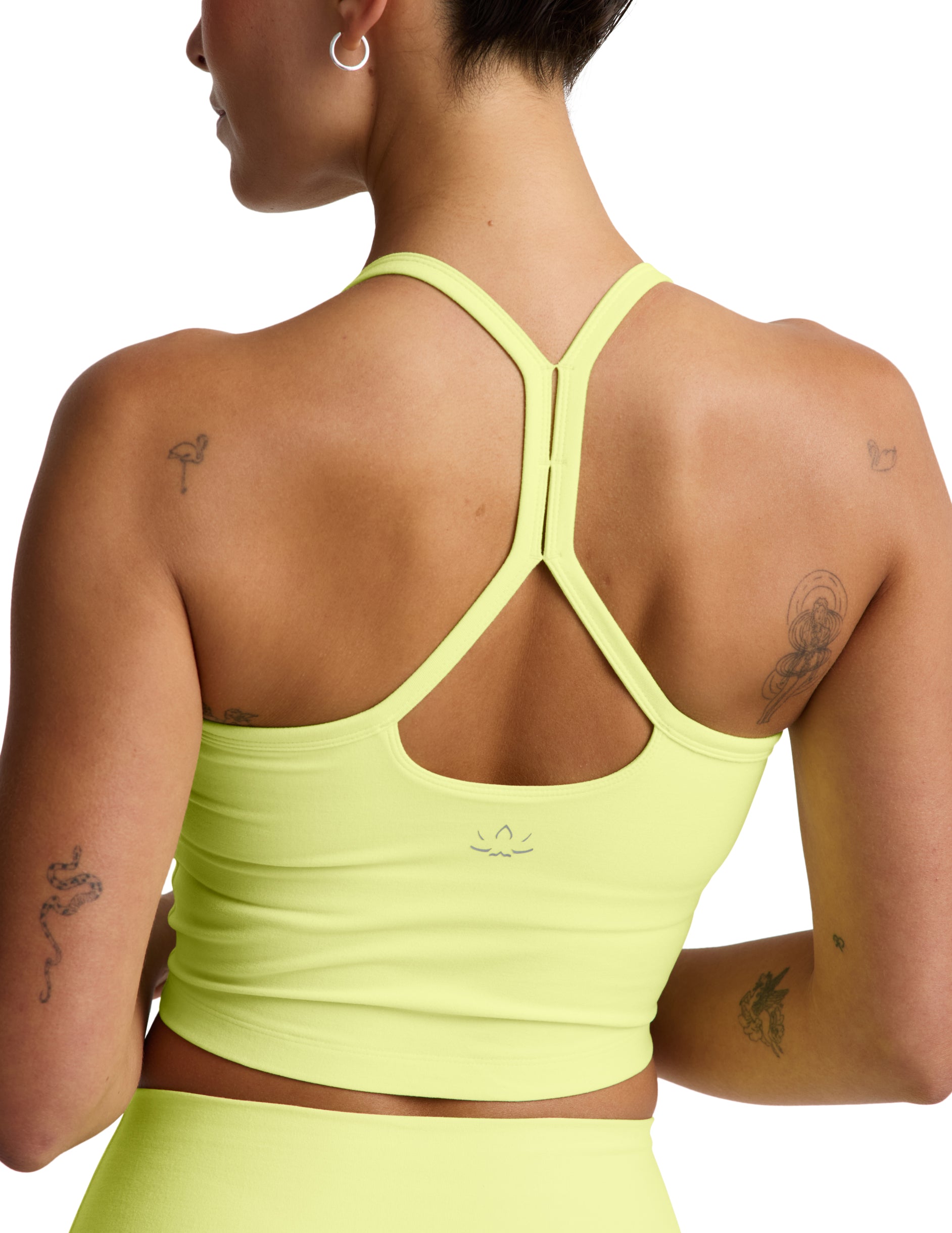 Spacedye Slim Racerback Cropped Tank - Electric Lime Heather-Beyond Yoga-Happy on Main