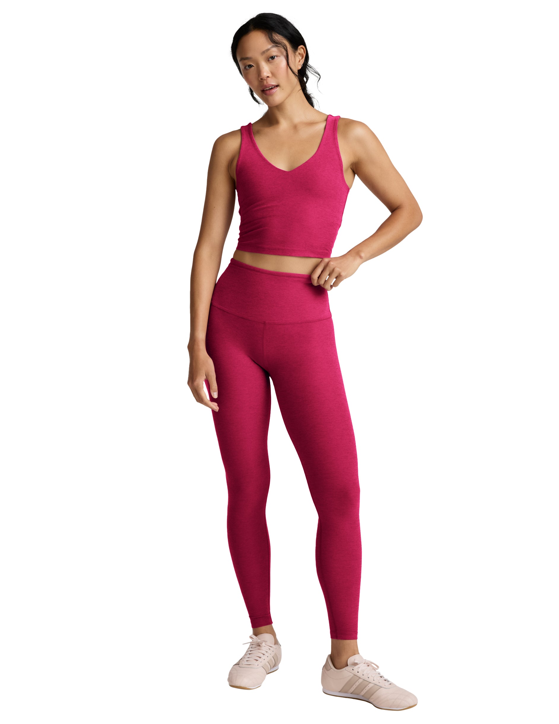 Spacedye Keep Pace 5 Short - Berry Red Heather-Beyond Yoga-Happy on Main