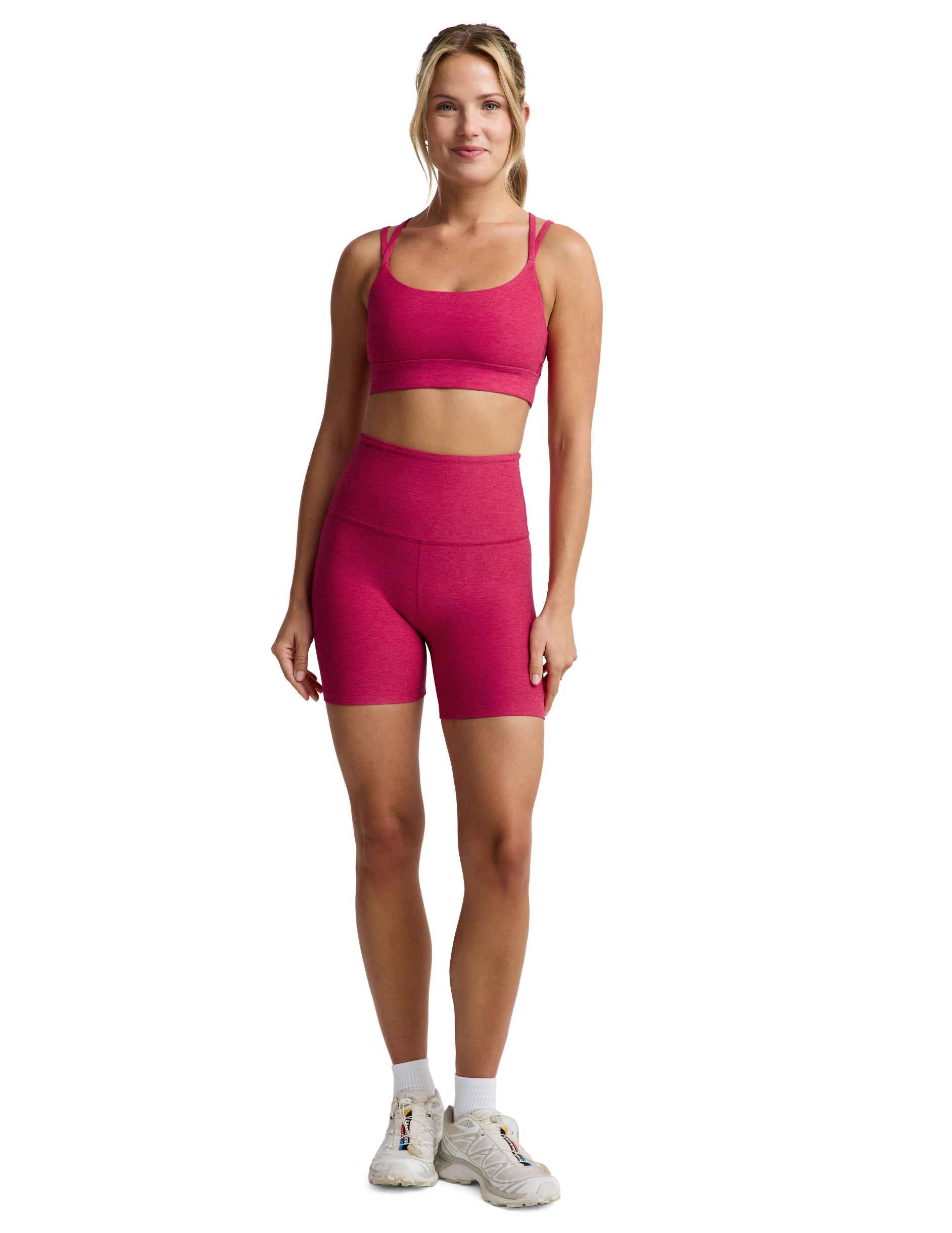 Spacedye Keep Pace 5 Short - Berry Red Heather-Beyond Yoga-Happy on Main