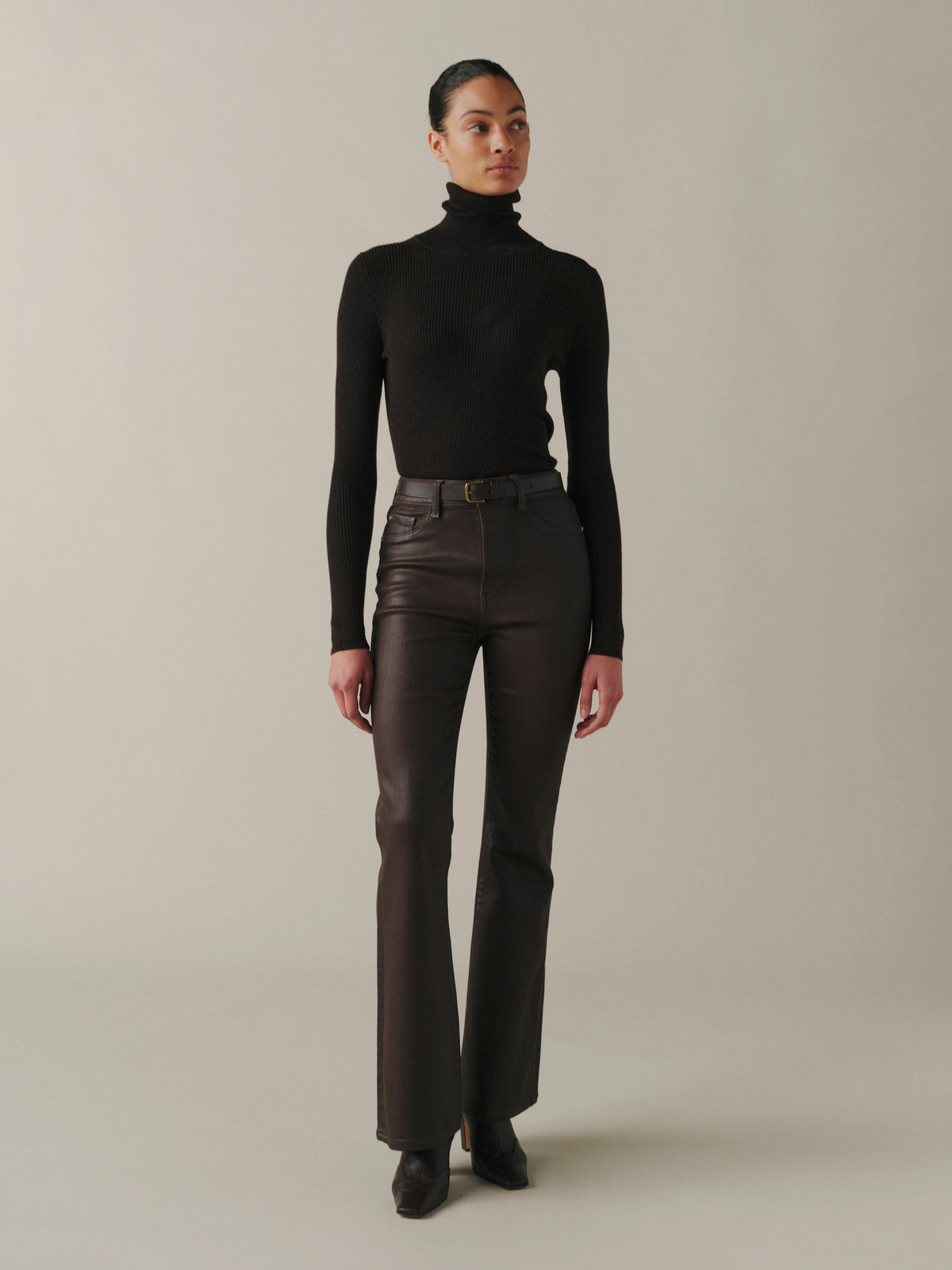 The Austin Stretch Coated Bootcut - Coated Dark Roast-DL1961-Happy on Main