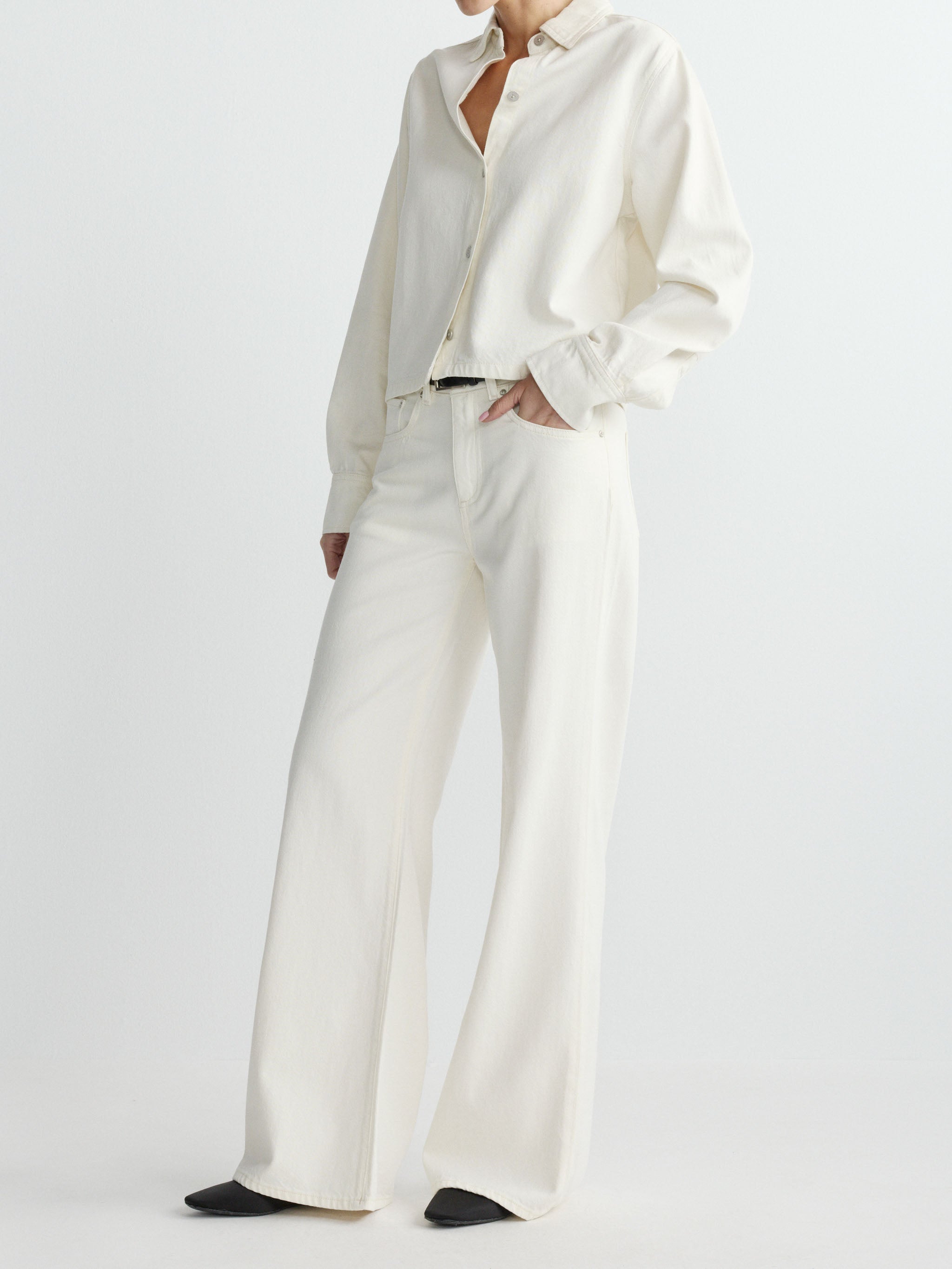 Montauk Shirt Long Sleeve - Eggshell-DL1961-Happy on Main