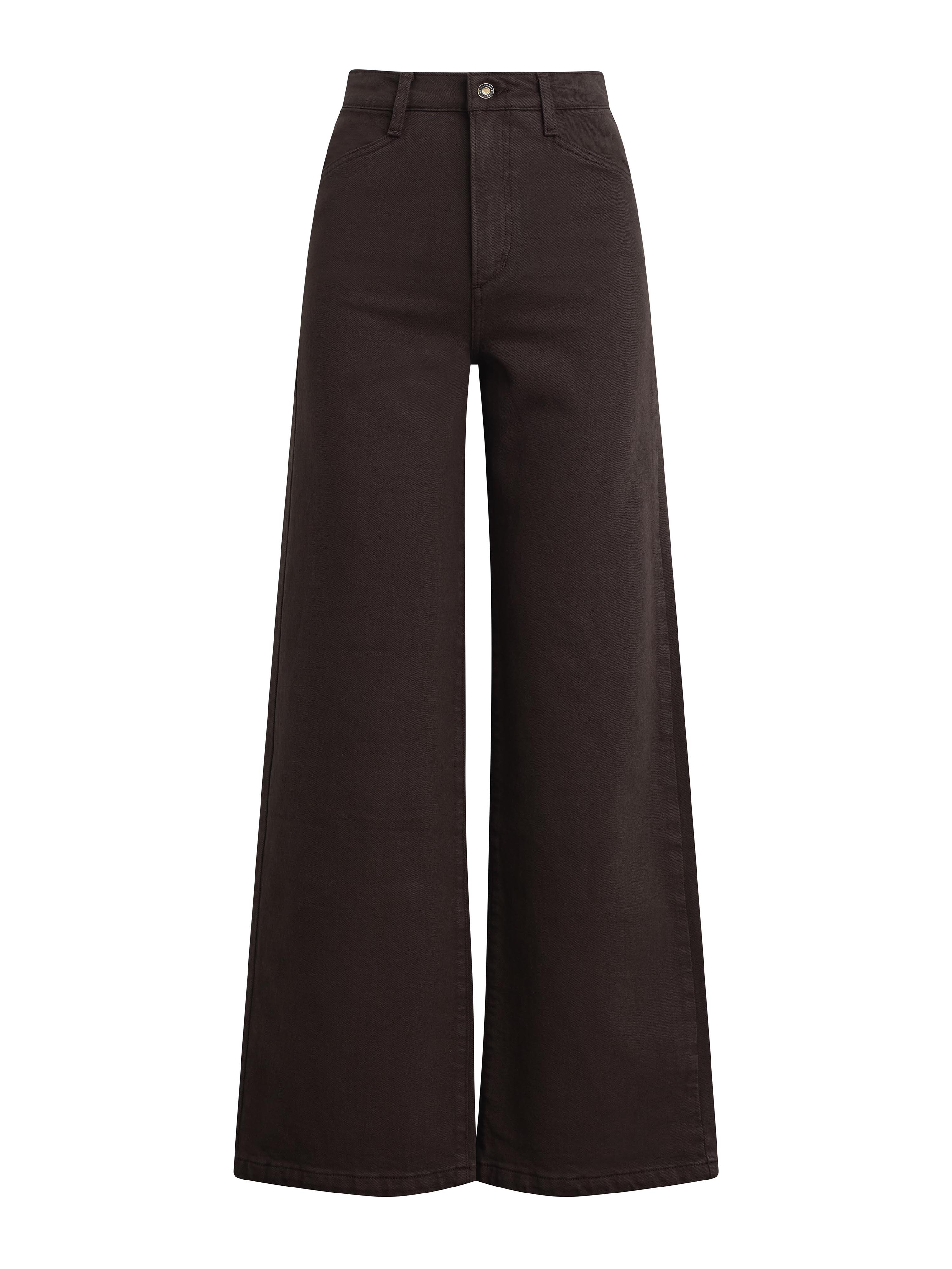 The Mischa Wide Leg Ankle - Espresso-Favorite Daughter-Happy on Main