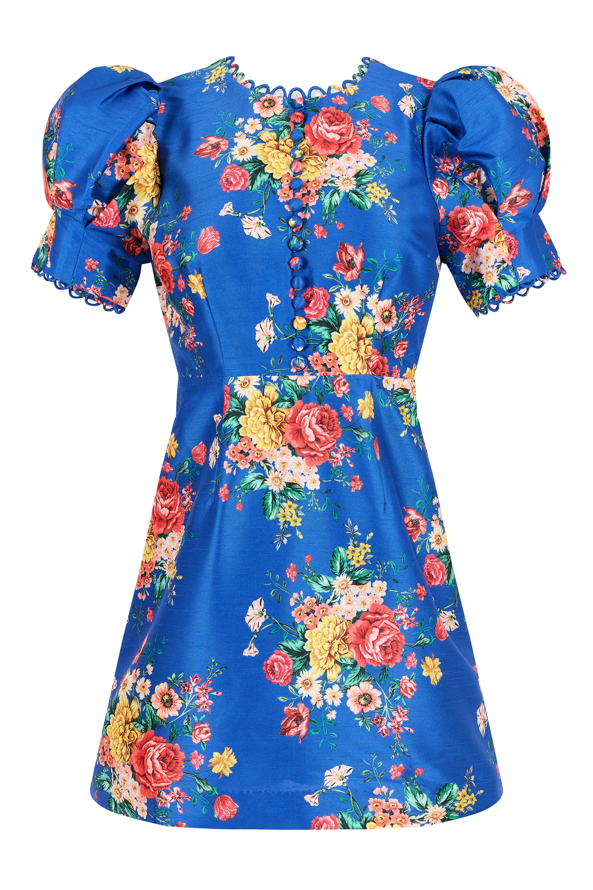 Margot Dress - Dutch Floral Cobalt-Queens of Archive-Happy on Main