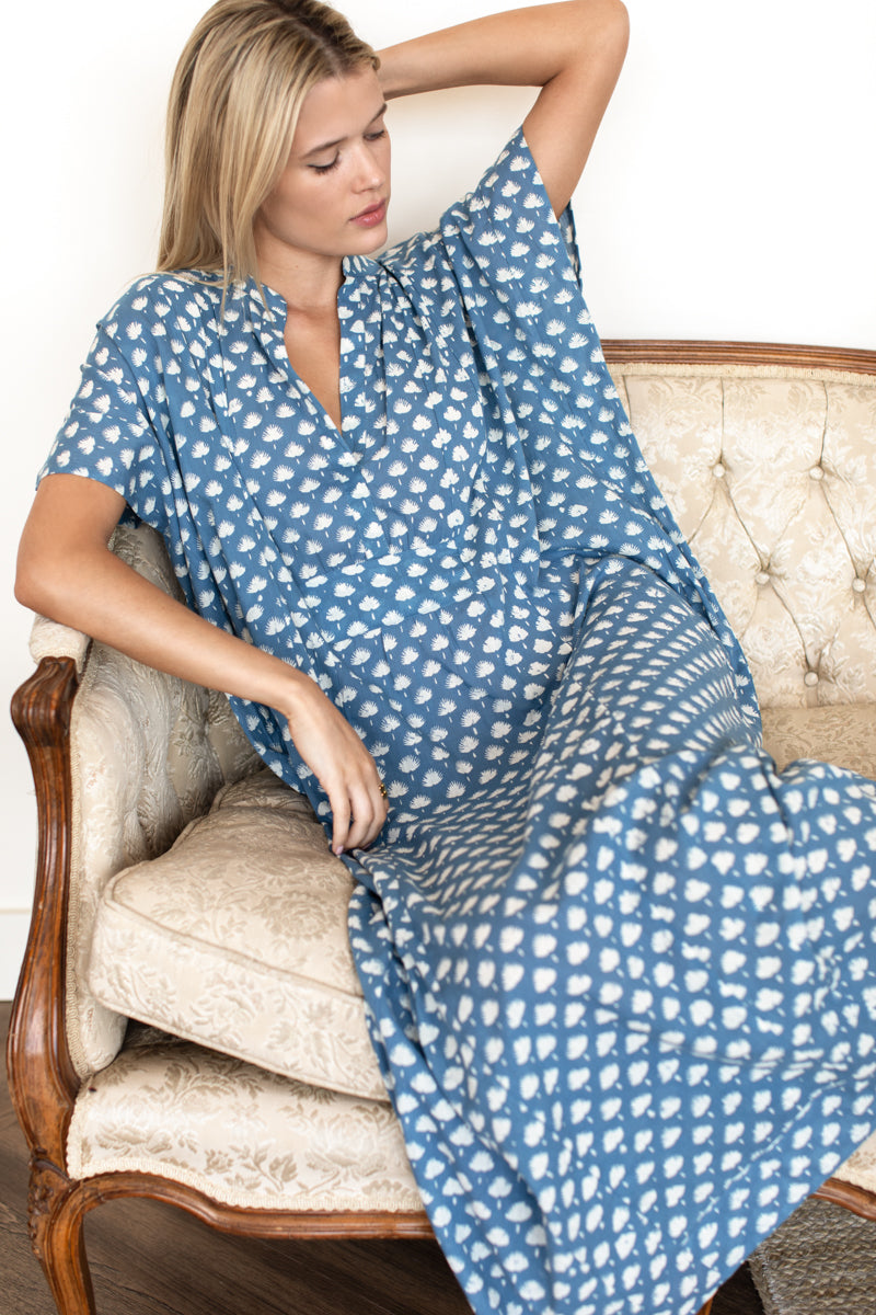 Emerson Caftan - Cleo Azure Organic-Emerson Fry-Happy on Main