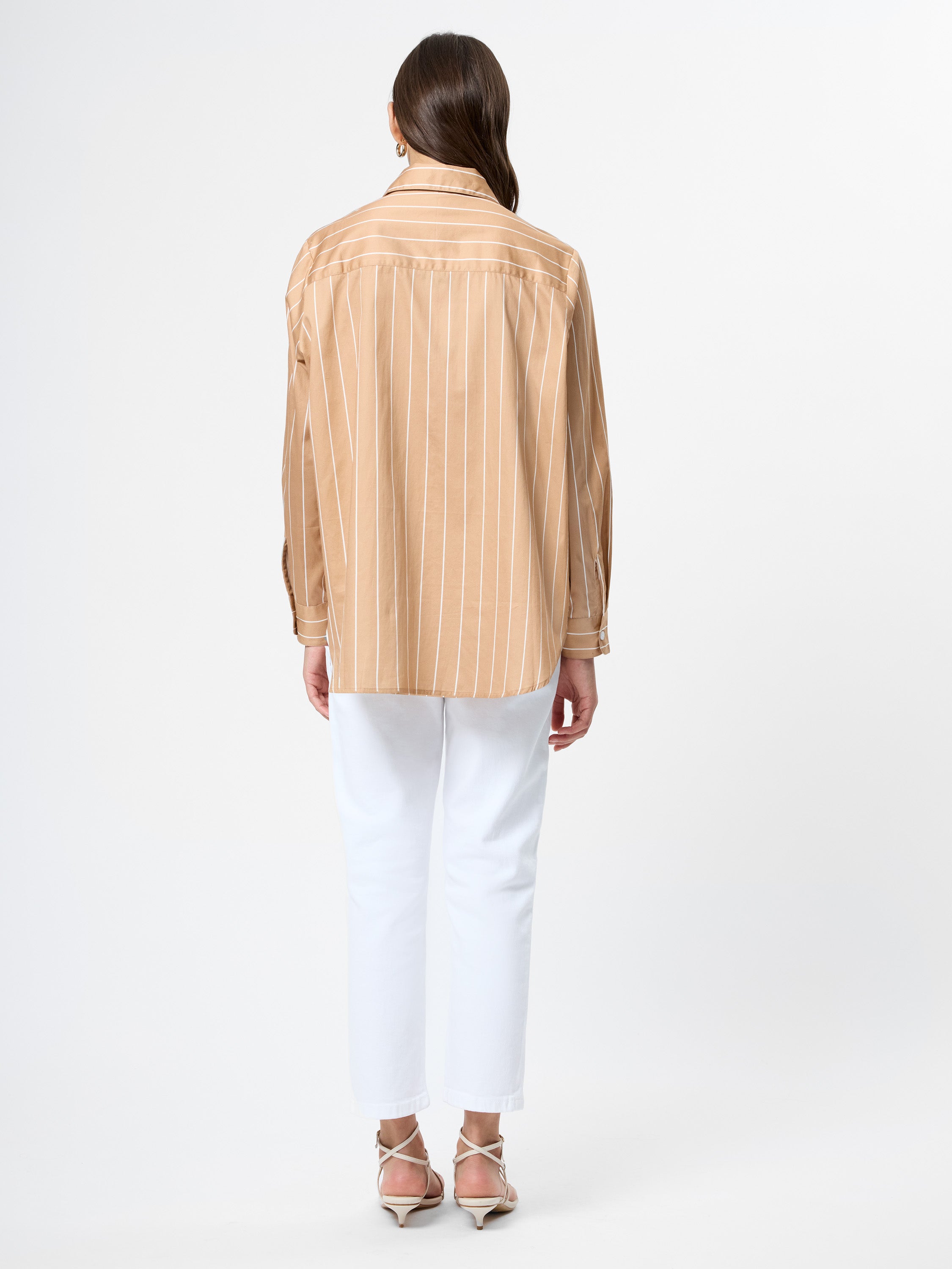 Alexis Poplin Fine Line Shirt - Macchiato-French Connection-Happy on Main