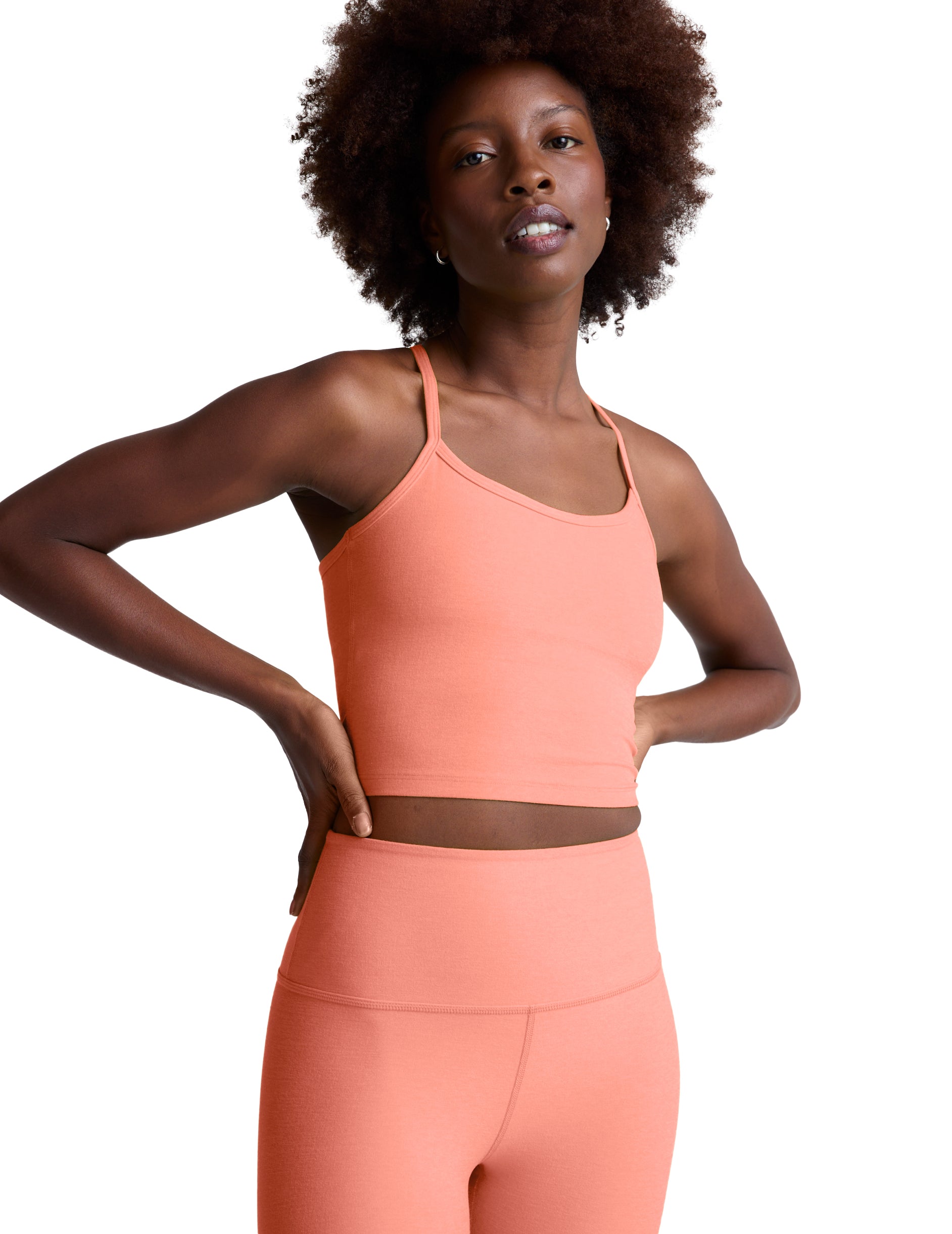 Spacedye Slim Racerback Cropped Tank - Dreamsicle Heather-Beyond Yoga-Happy on Main