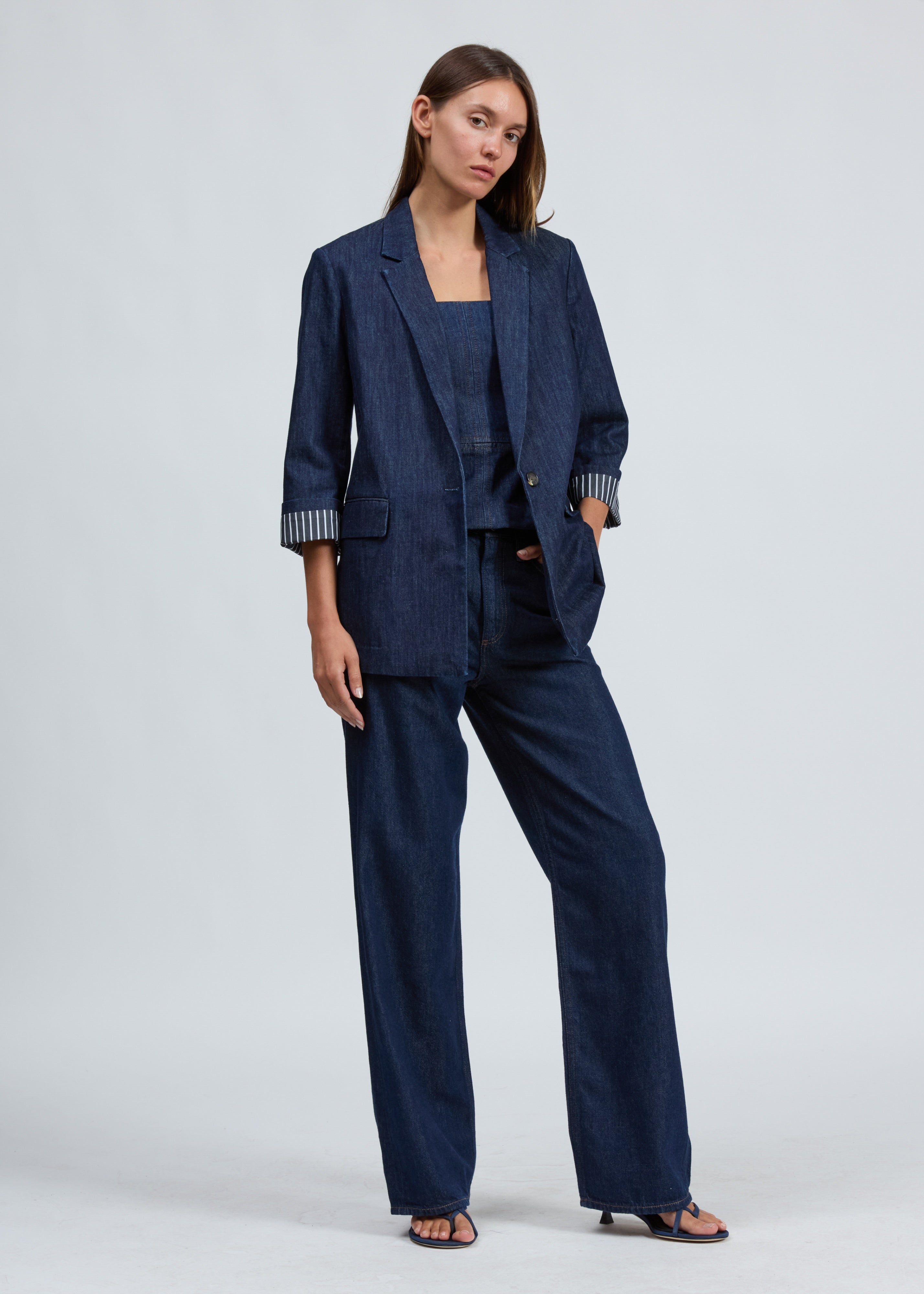 Jennie Denim Blazer - Indigo-Rag & Bone-Happy on Main