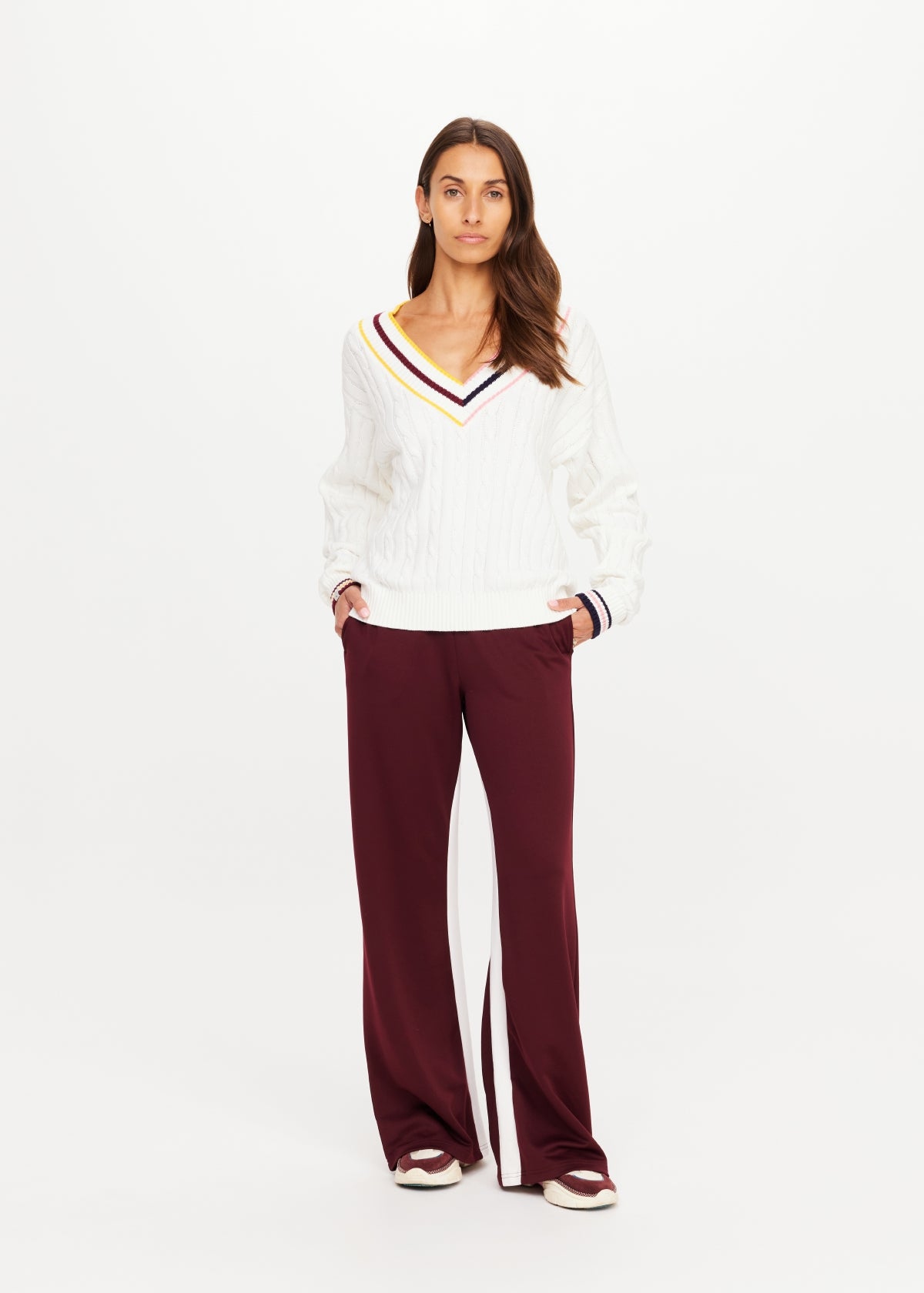 Josette Vneck Knit Sweater - Cream-The Upside-Happy on Main