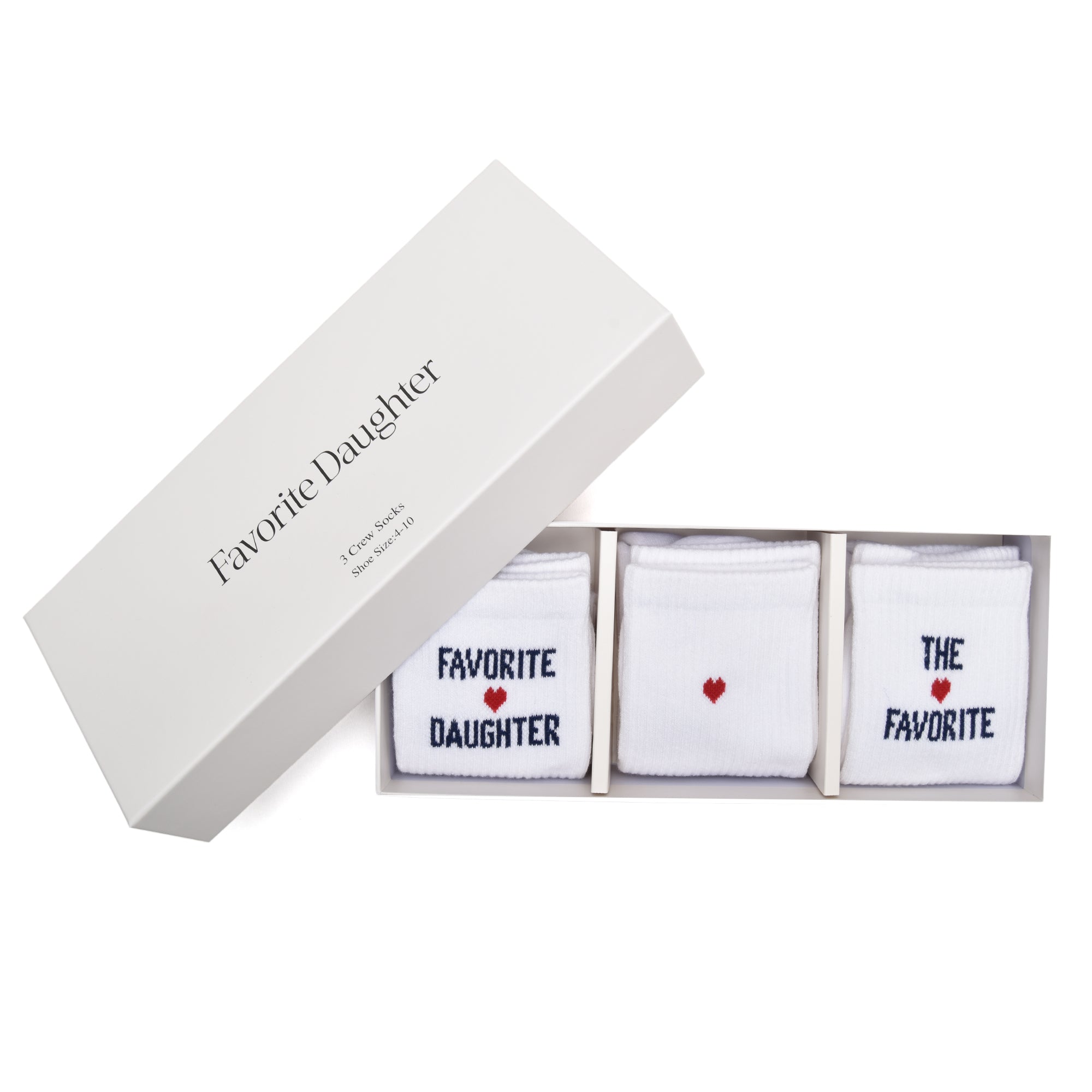 The FD Heart Sock Box Set - White-Favorite Daughter-Happy on Main