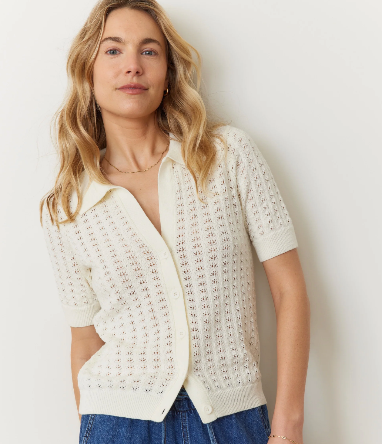 Piper Knit Resort Shirt - Cream-Marine Layer-Happy on Main