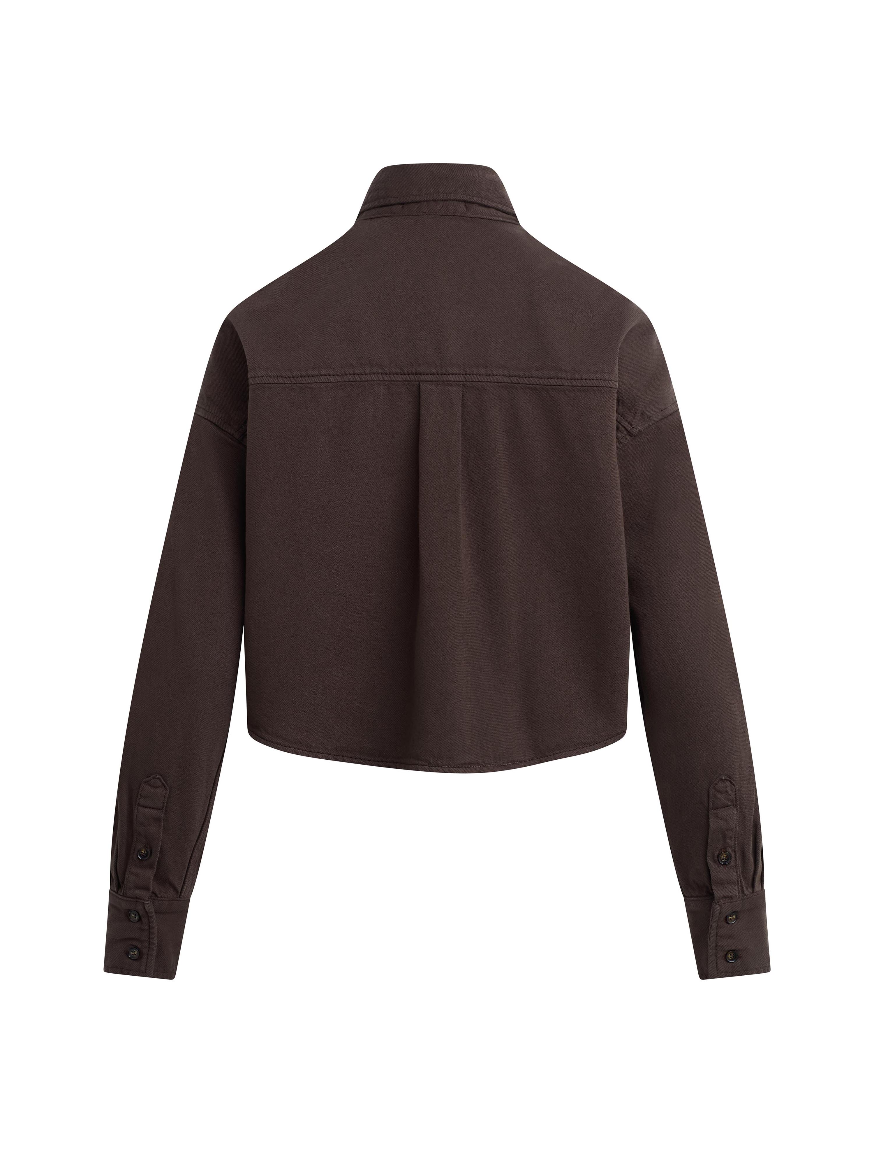 The Crop Ex Boyfriend Shirt - Espresso-Favorite Daughter-Happy on Main