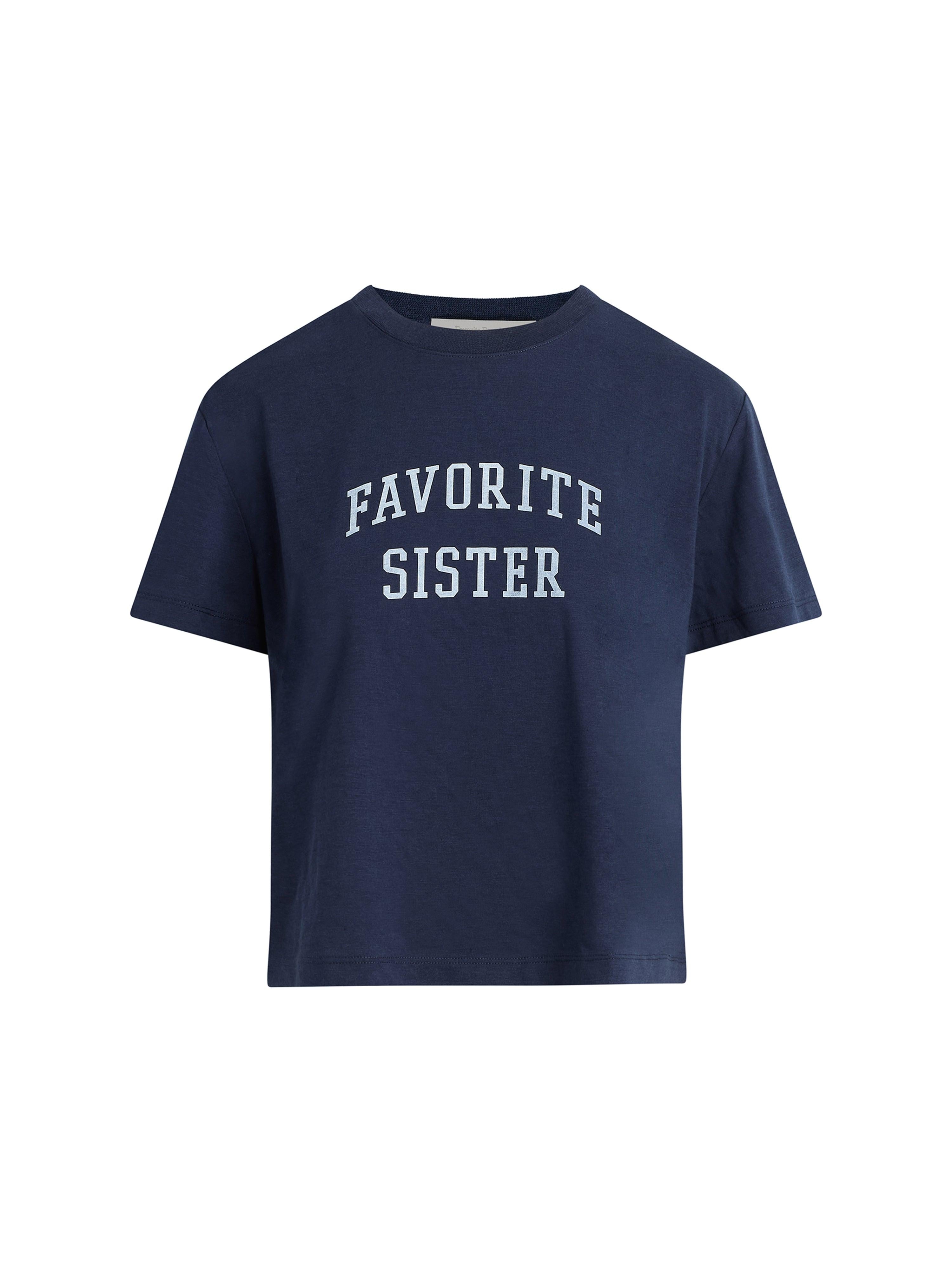 Favorite Sister Cropped Collegiate Tee-Basic Tanks + Tees-Happy on Main