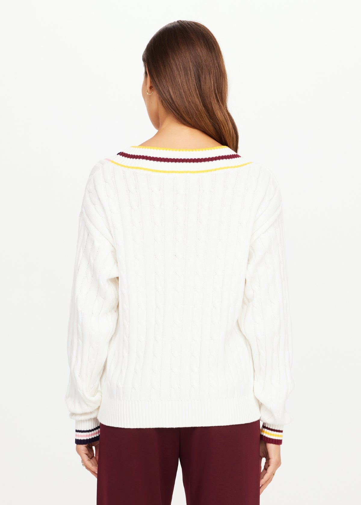 Josette Vneck Knit Sweater - Cream-The Upside-Happy on Main