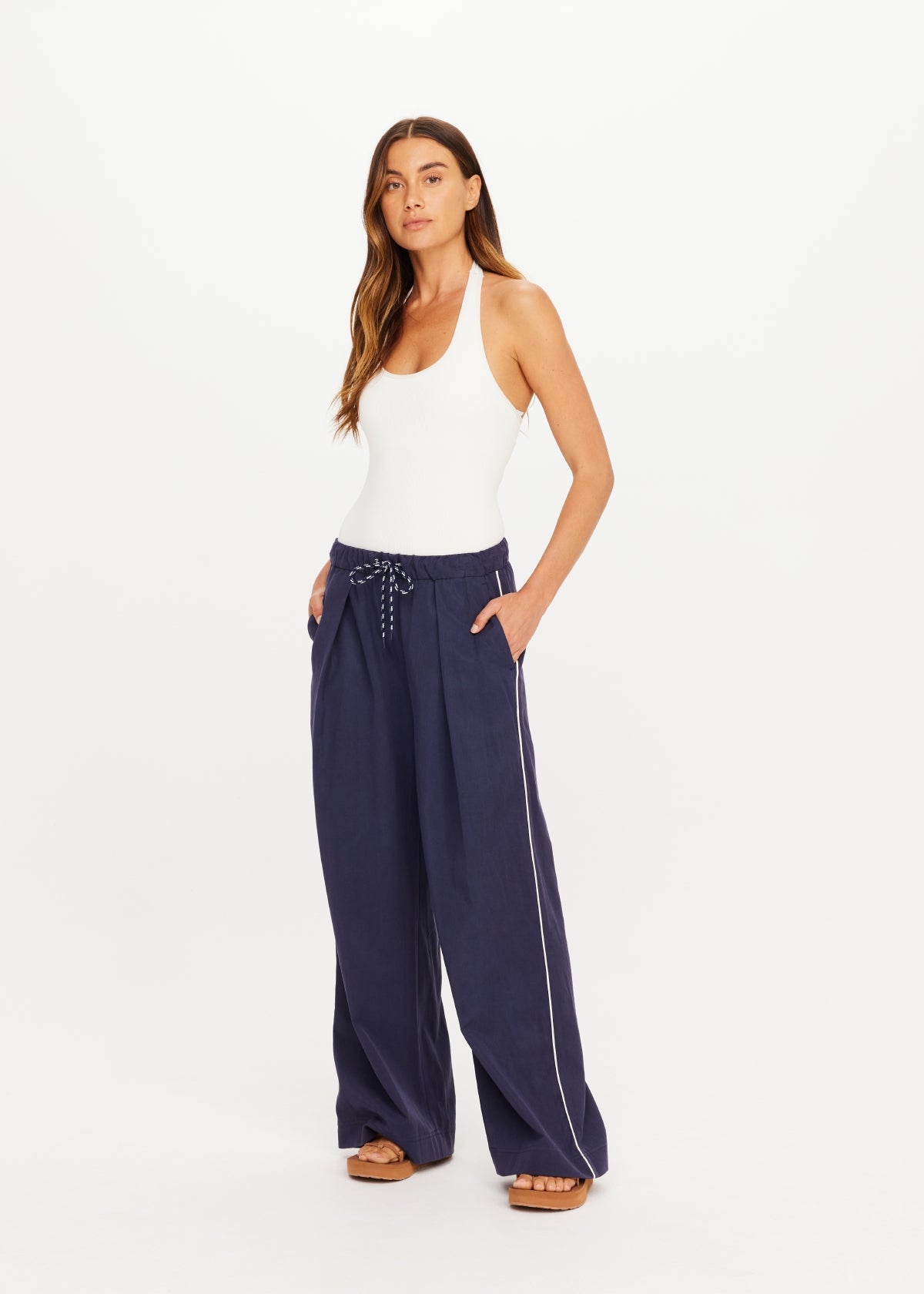 Lago Elita Pant - Navy-The Upside-Happy on Main