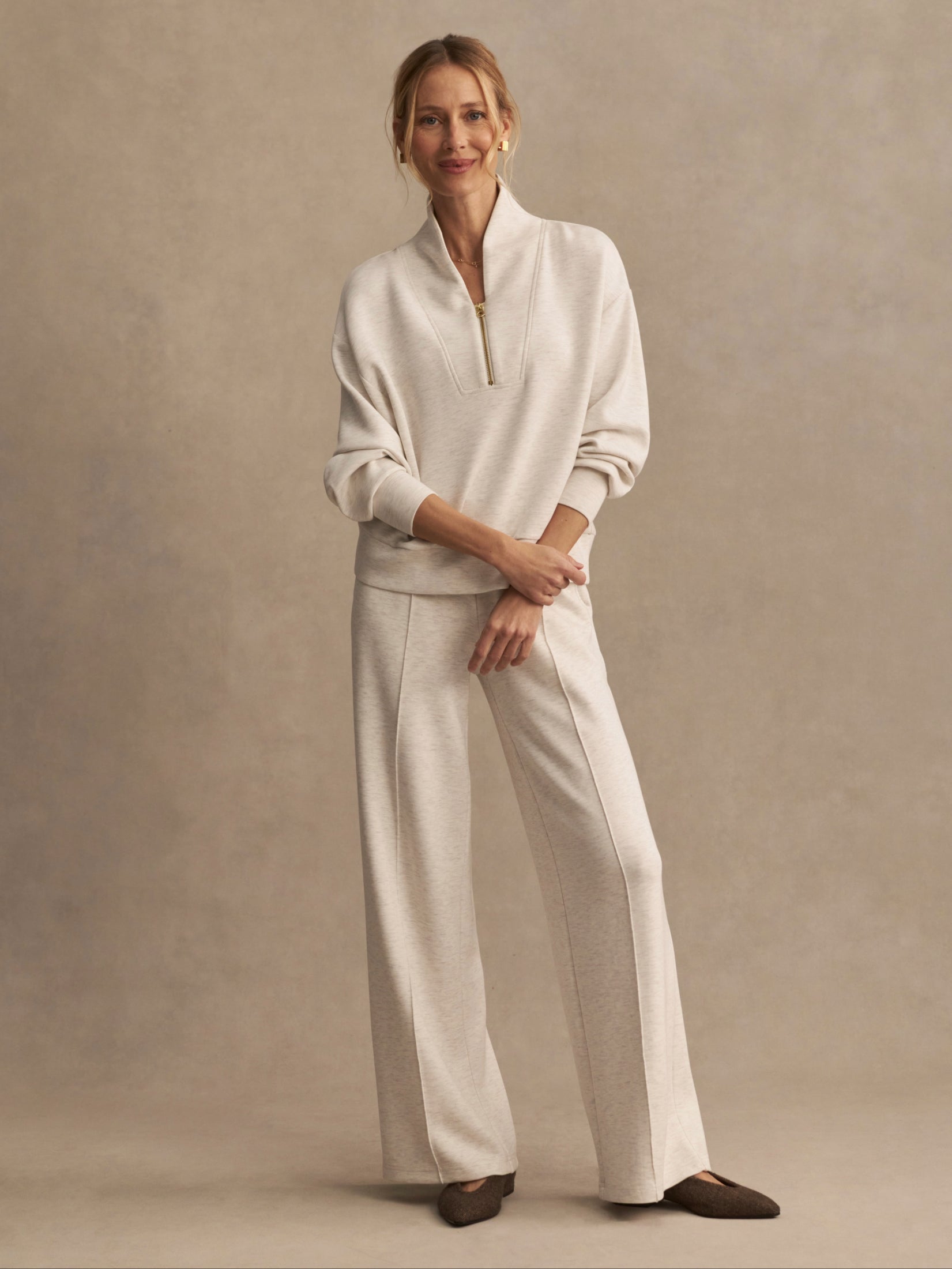 Davidson Sweat - Ivory Marl-Varley-Happy on Main