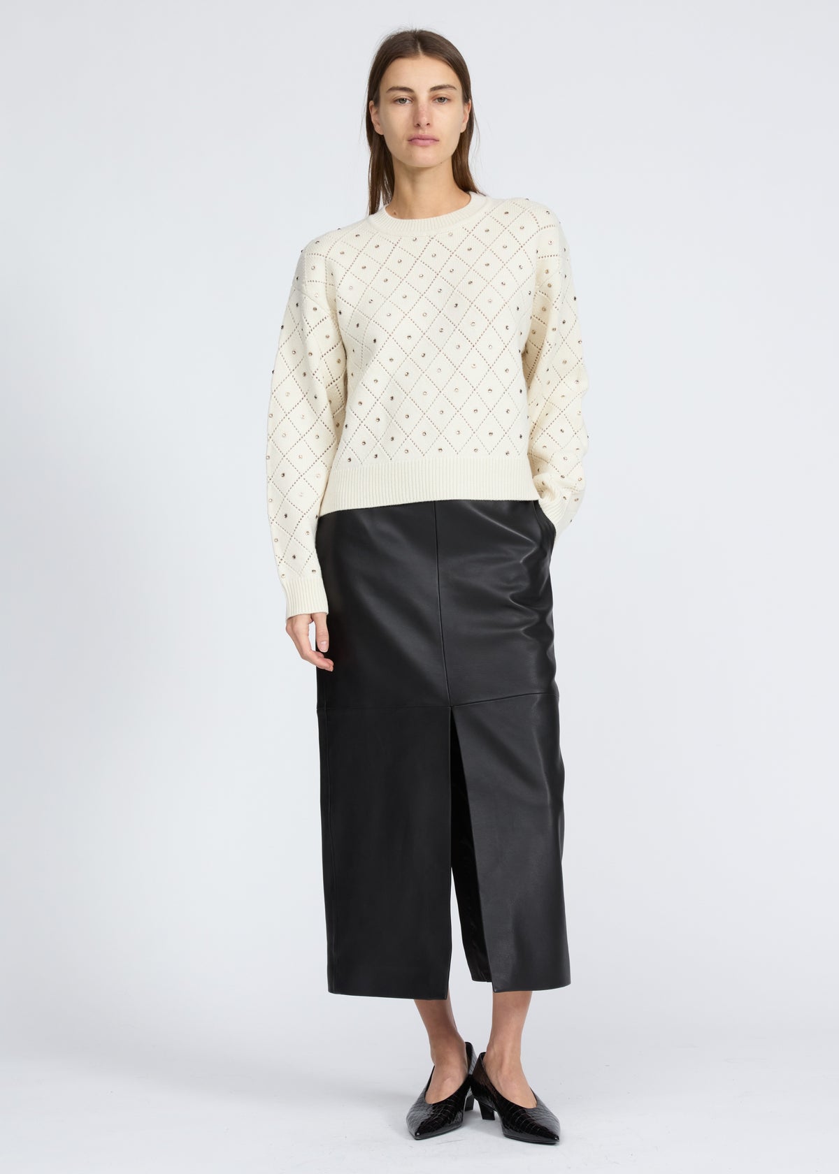 Emma Embellished LS Crew - Ivory-Rag & Bone-Happy on Main