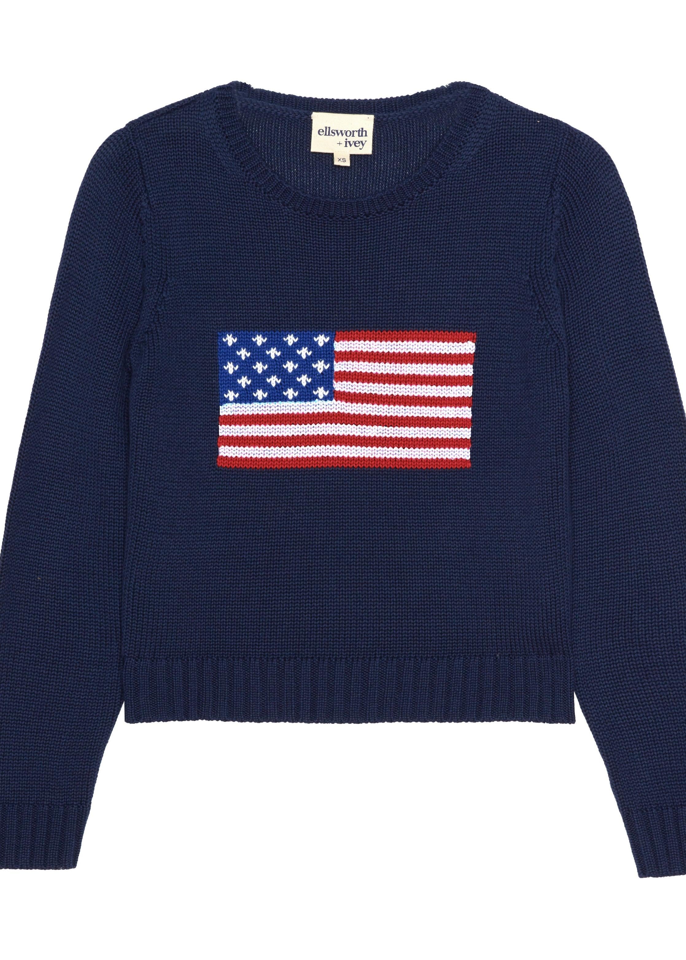 Autumn Crewneck Sweater - American Flag-Core Sweaters-Happy on Main